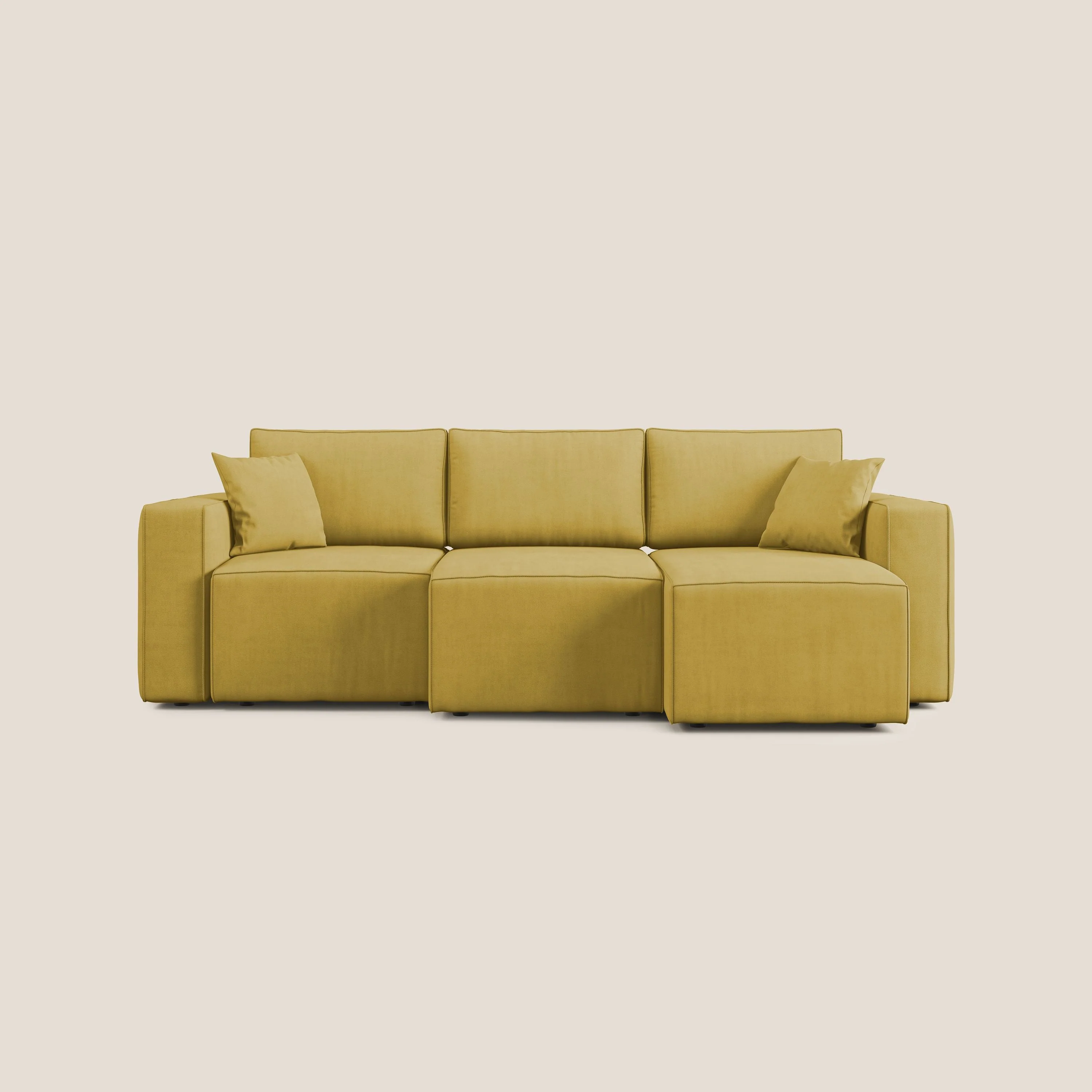 Morfeo Canapé avec 3 assises extractibles en tissu doux imperméable T02 jaune - Image 10