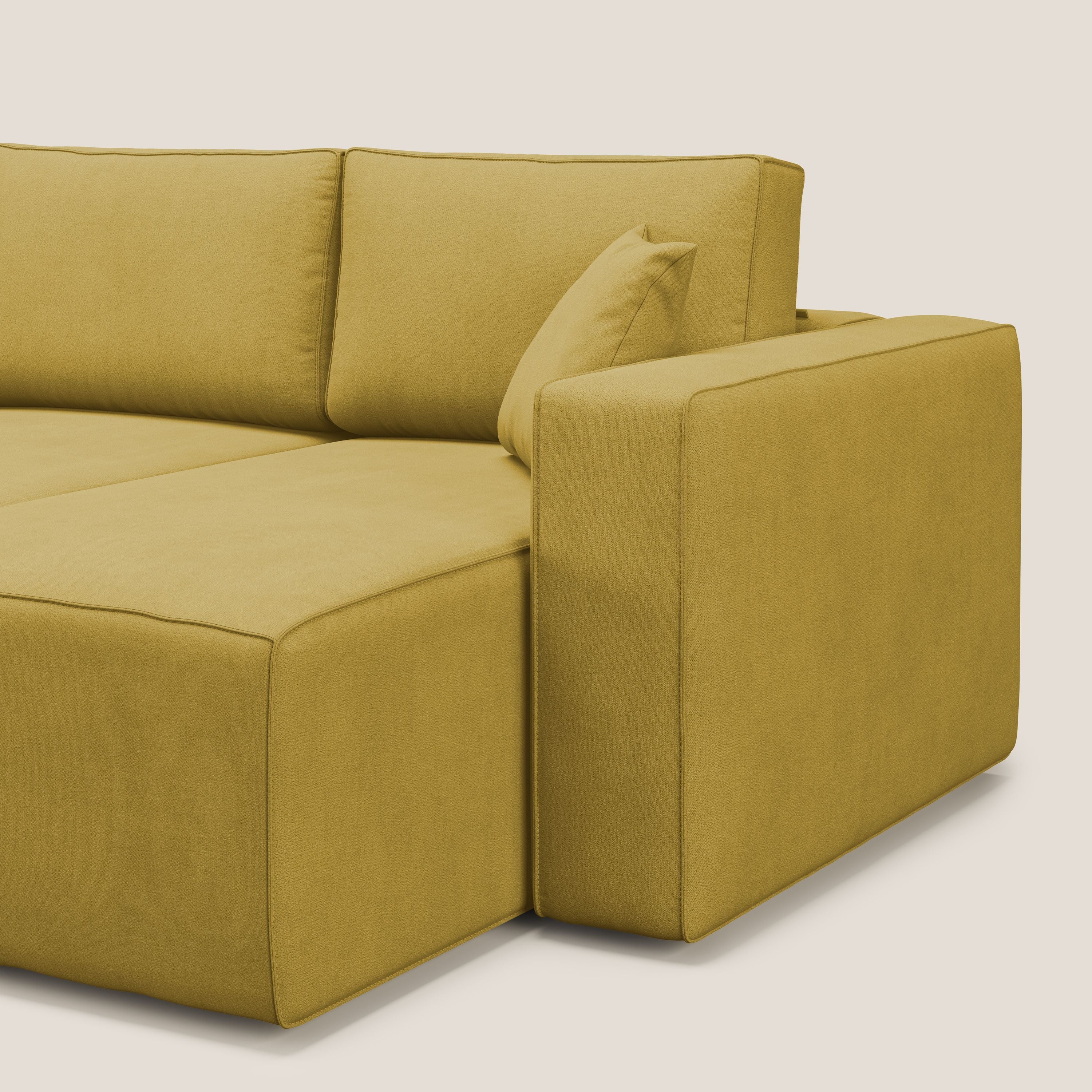 Morfeo Canapé avec 3 assises extractibles en tissu doux imperméable T02 jaune - Image 11