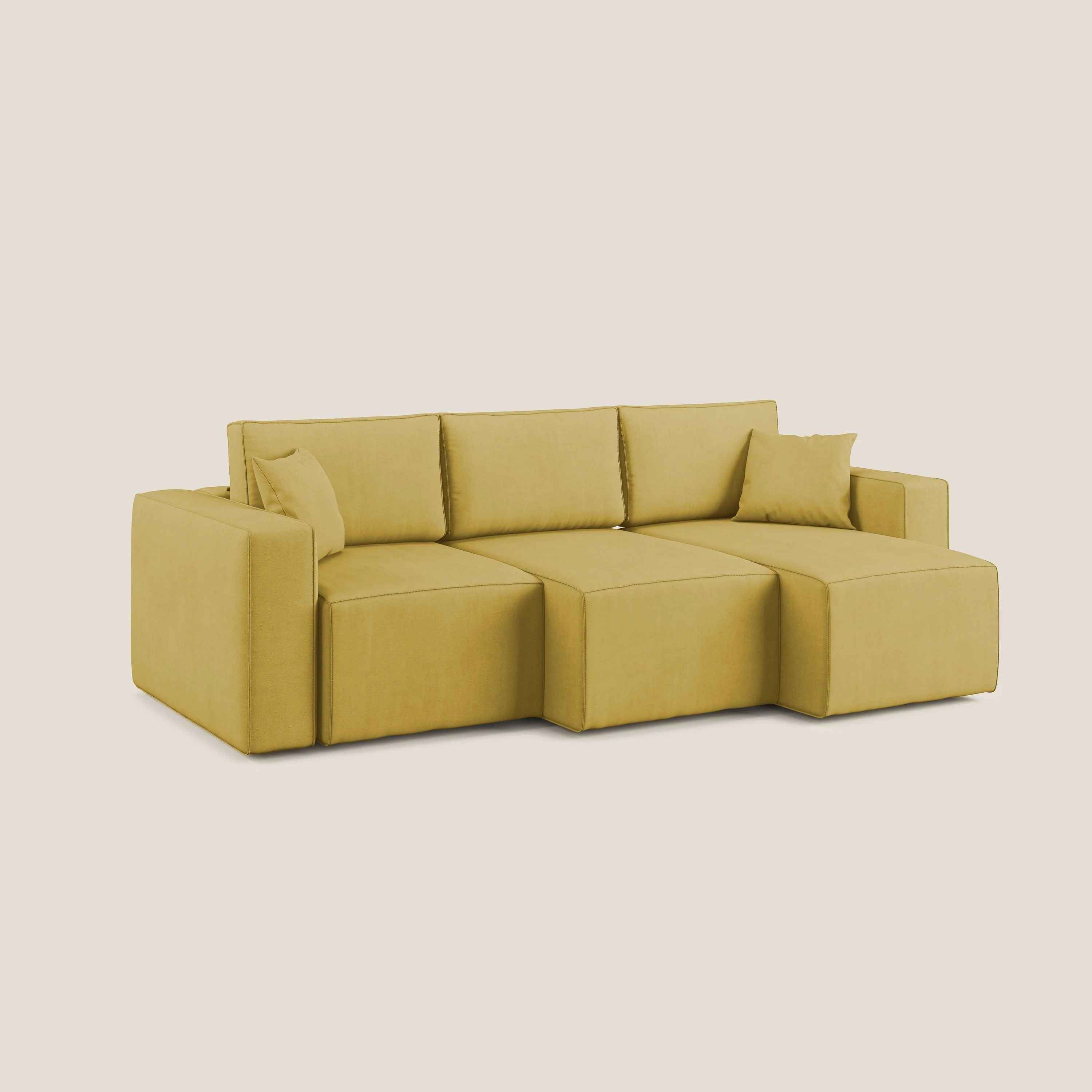 Morfeo Canapé avec 3 assises extractibles en tissu doux imperméable T02 jaune - Image 2