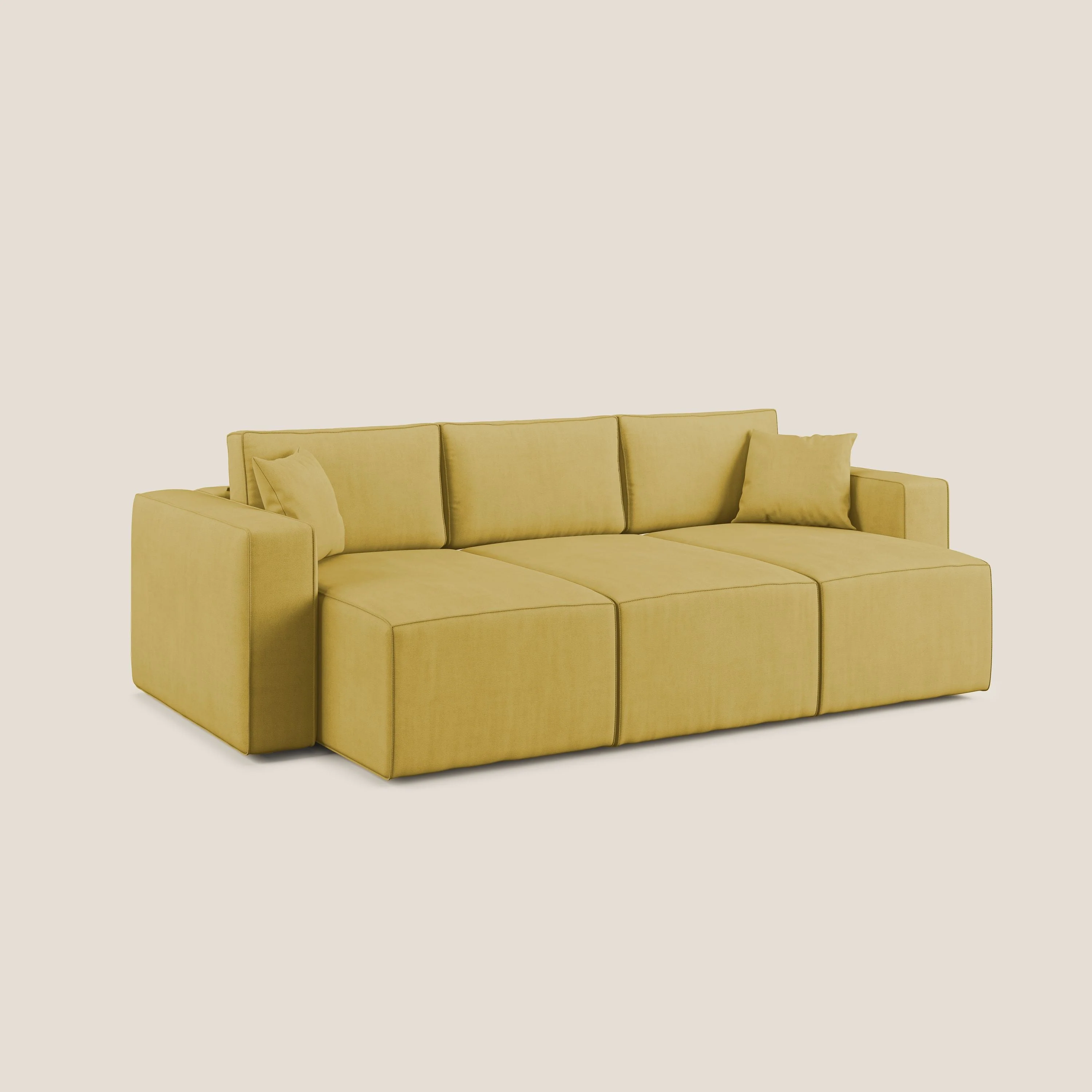 Morfeo Canapé avec 3 assises extractibles en tissu doux imperméable T02 jaune - Image 9