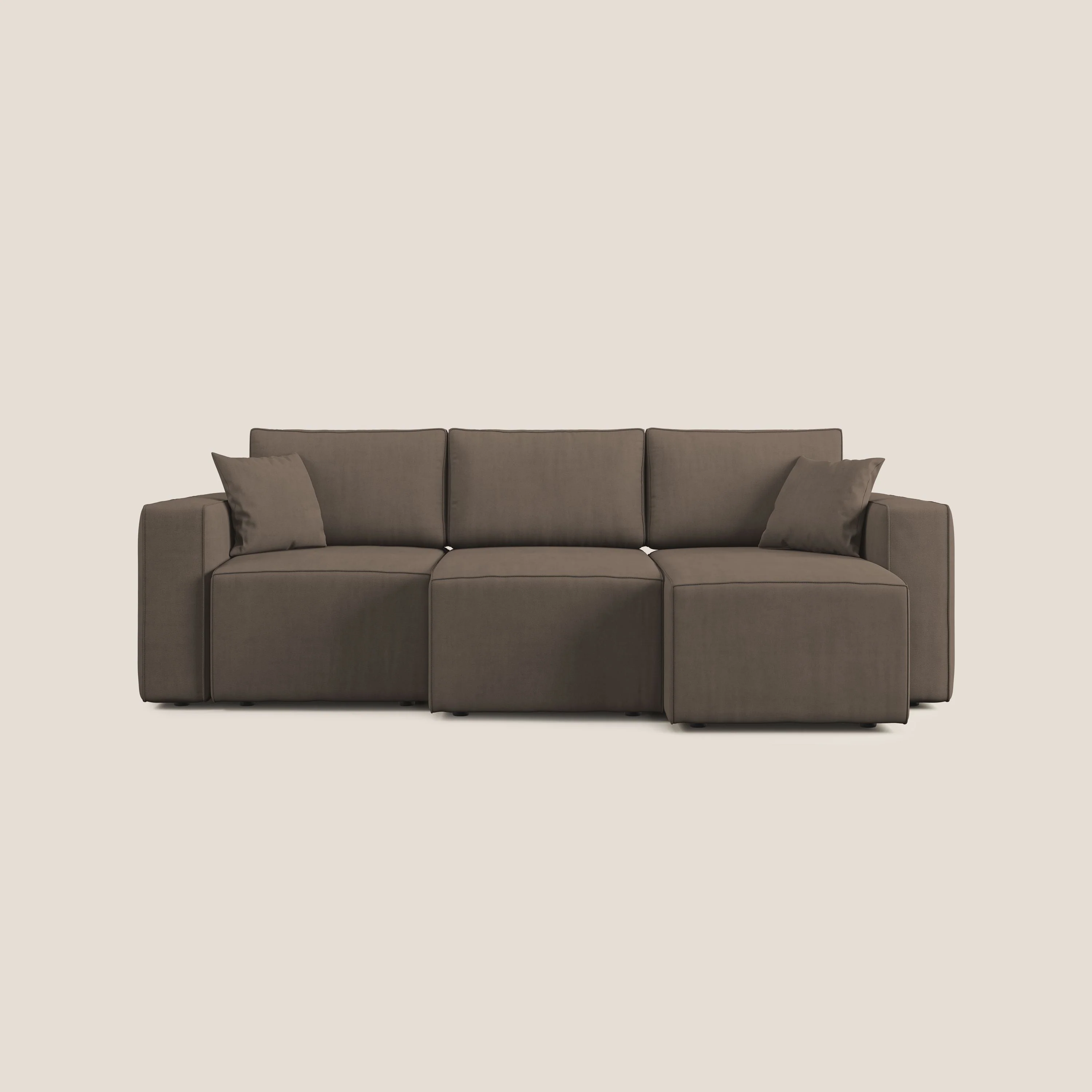 Morfeo Canapé avec 3 assises extractibles en tissu doux imperméable T02 marron - Image 10