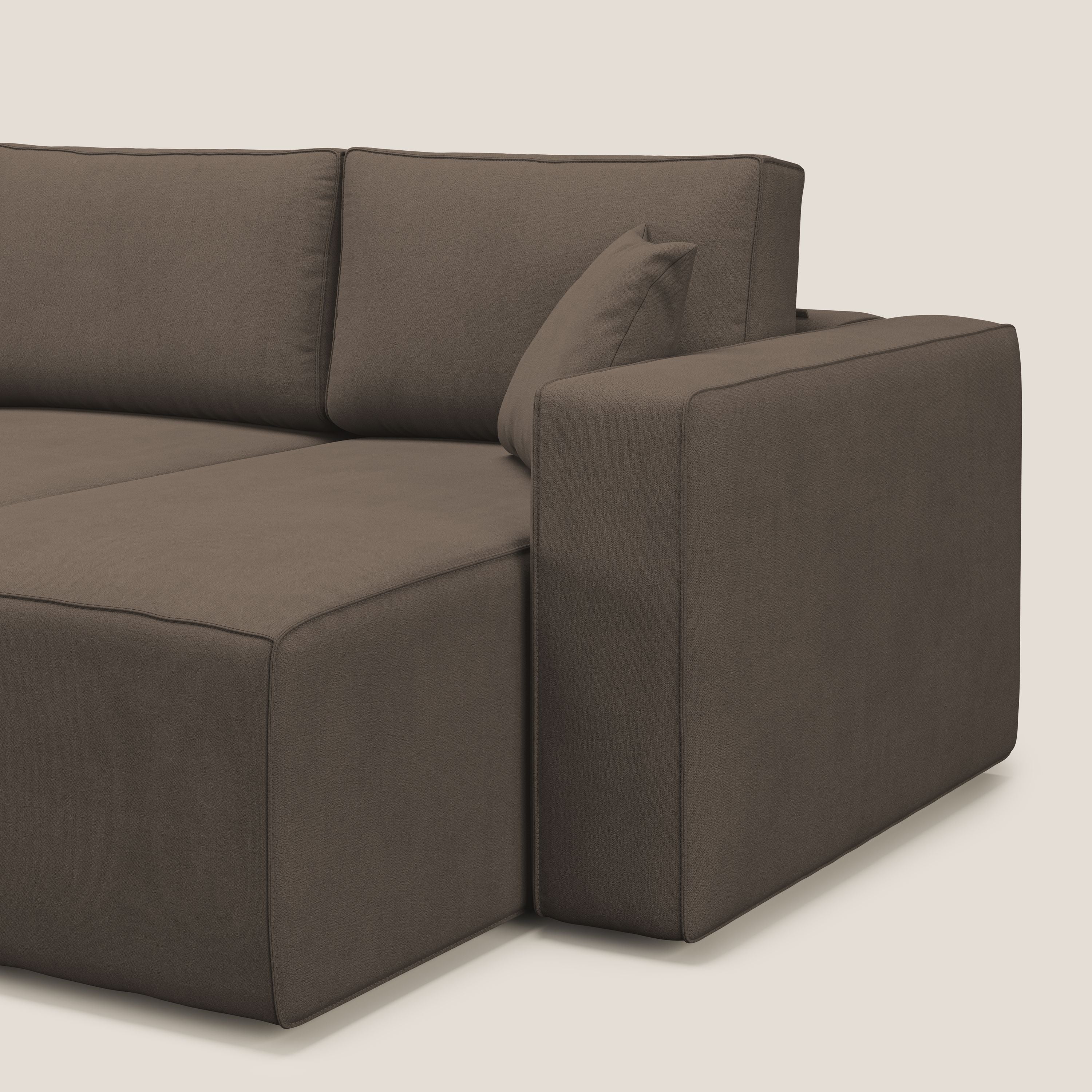 Morfeo Canapé avec 3 assises extractibles en tissu doux imperméable T02 marron - Image 11