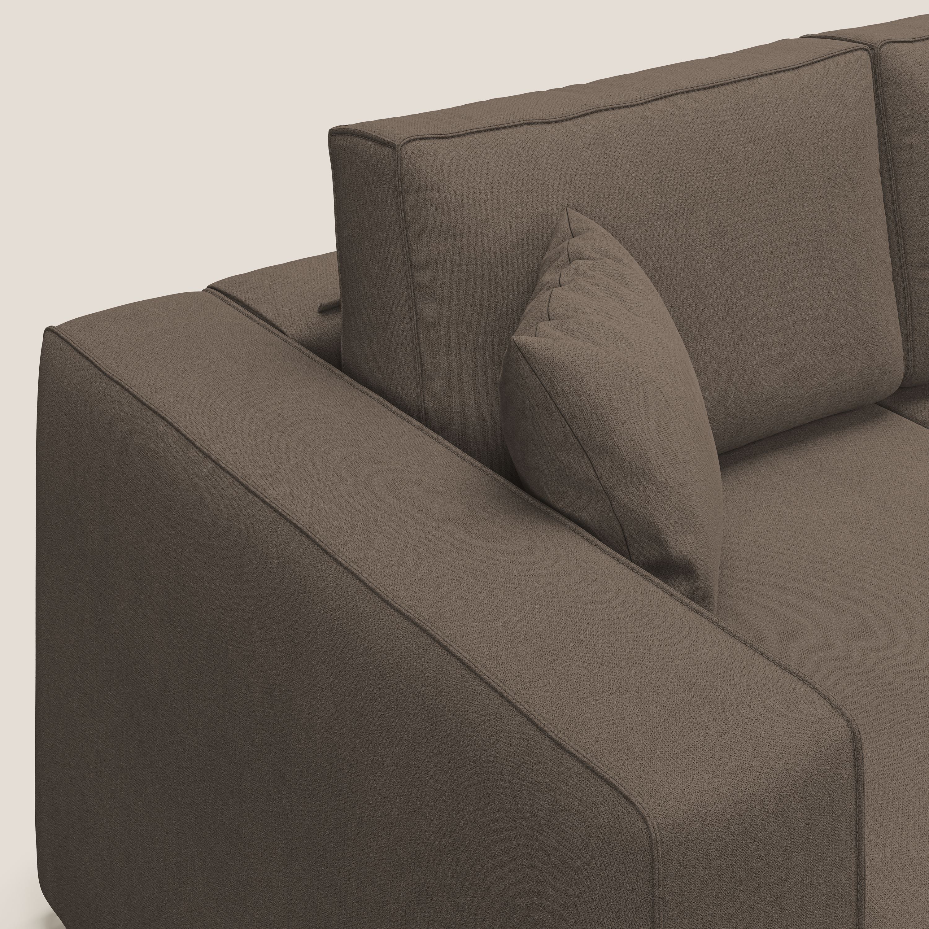 Morfeo Canapé avec 3 assises extractibles en tissu doux imperméable T02 marron - Image 6