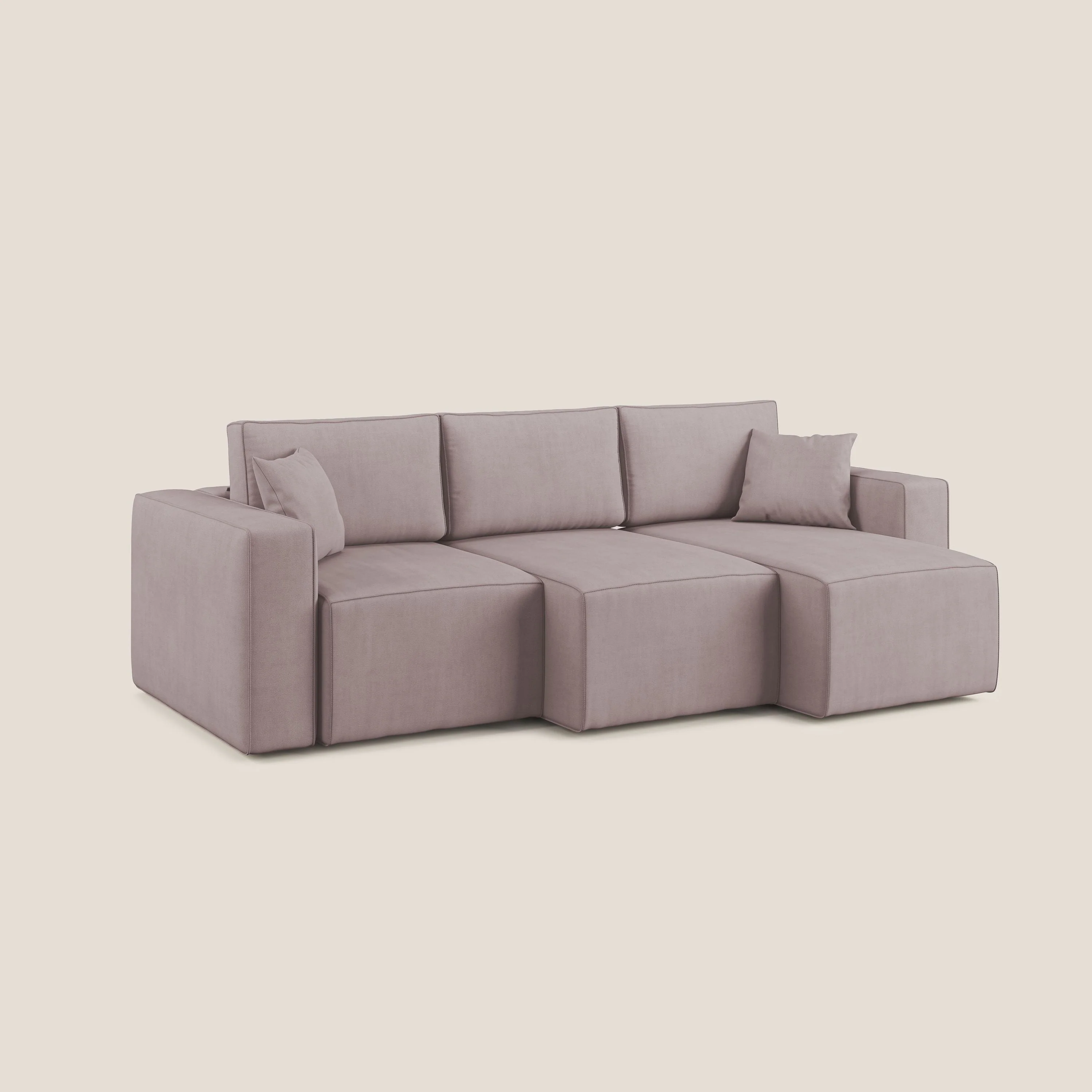 Morfeo Canapé avec 3 assises extractibles en tissu doux imperméable T02 rose - Image 2