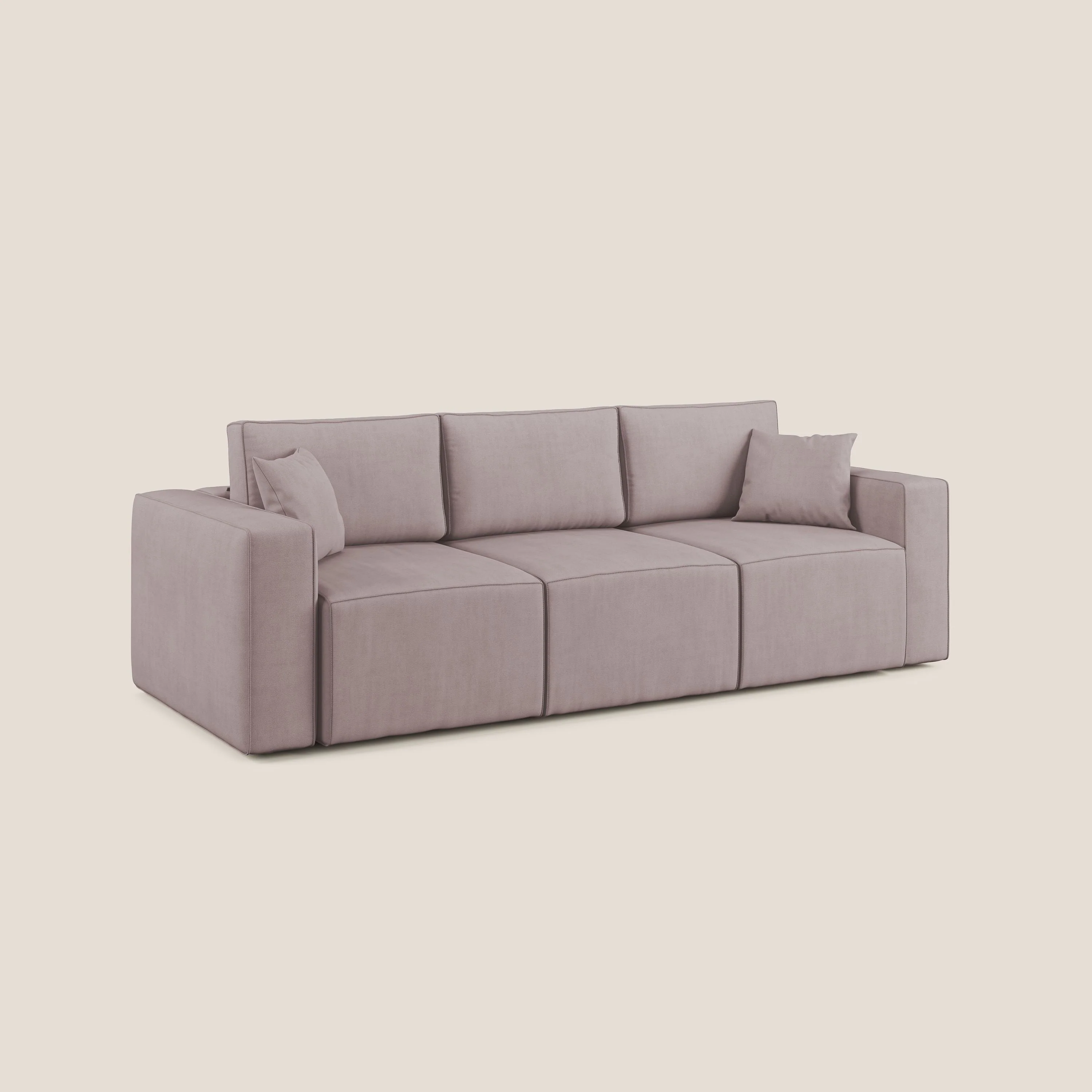 Morfeo Canapé avec 3 assises extractibles en tissu doux imperméable T02 rose - Image 3