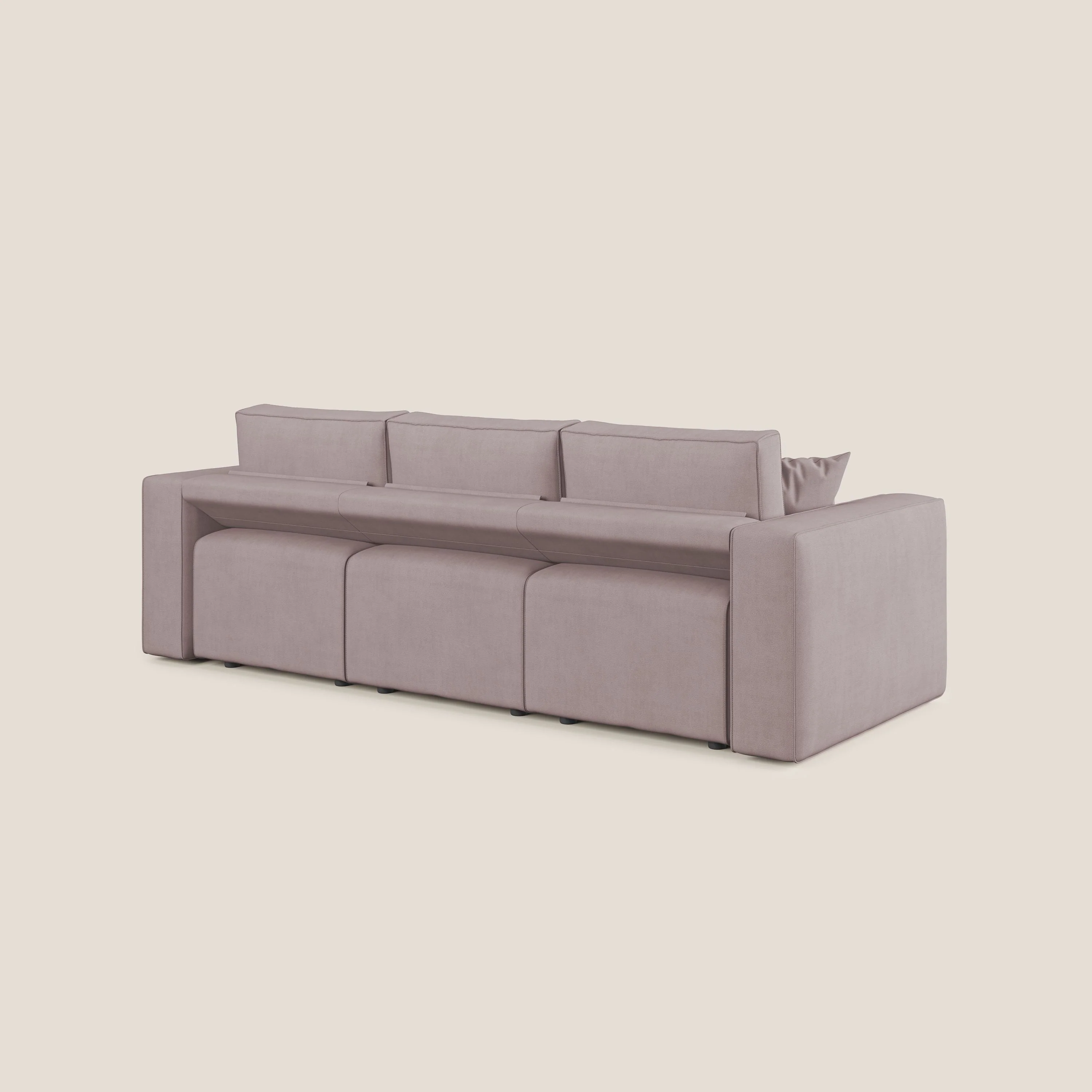 Morfeo Canapé avec 3 assises extractibles en tissu doux imperméable T02 rose - Image 5