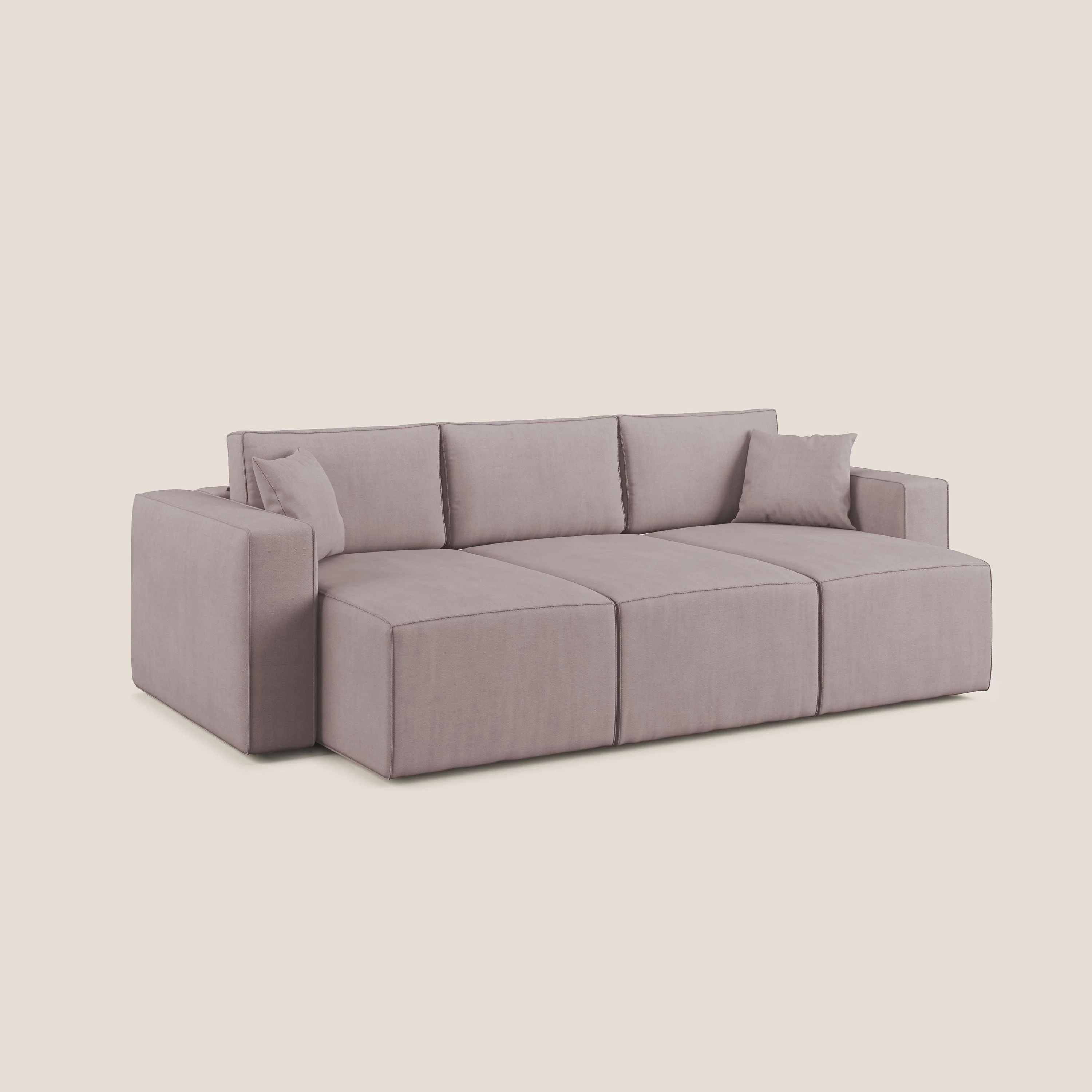 Morfeo Canapé avec 3 assises extractibles en tissu doux imperméable T02 rose - Image 9