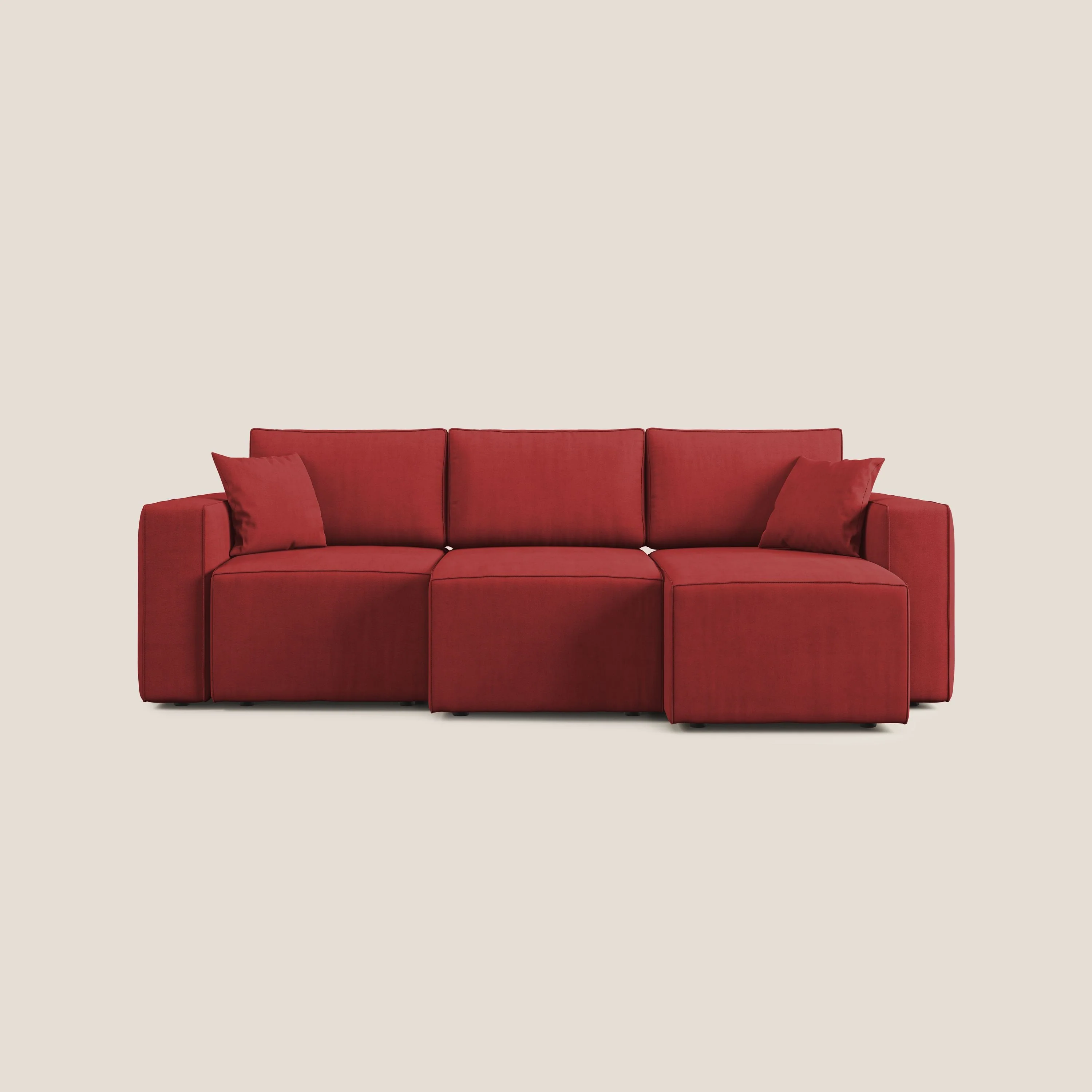 Morfeo Canapé avec 3 assises extractibles en tissu doux imperméable T02 rouge - Image 10