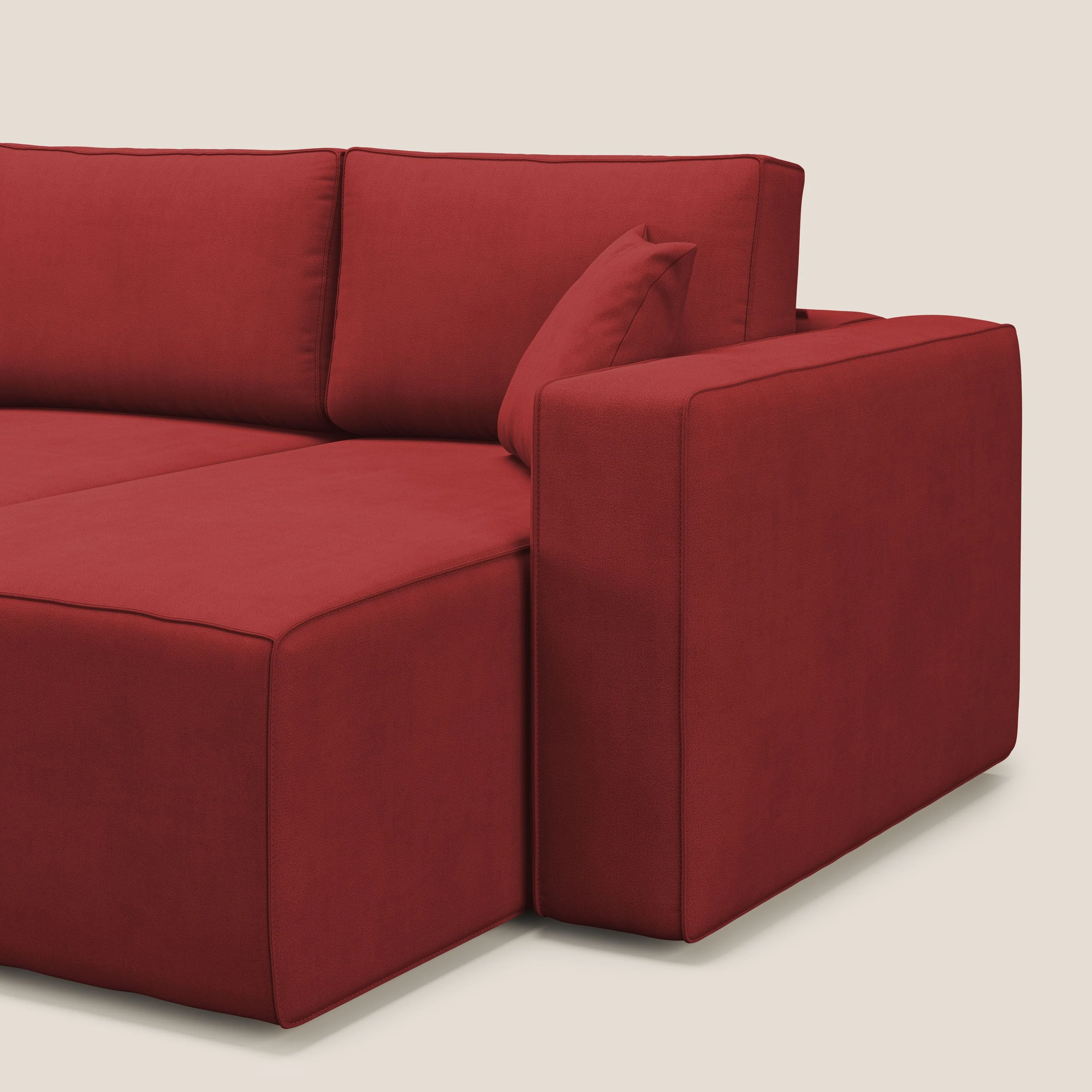 Morfeo Canapé avec 3 assises extractibles en tissu doux imperméable T02 rouge - Image 11