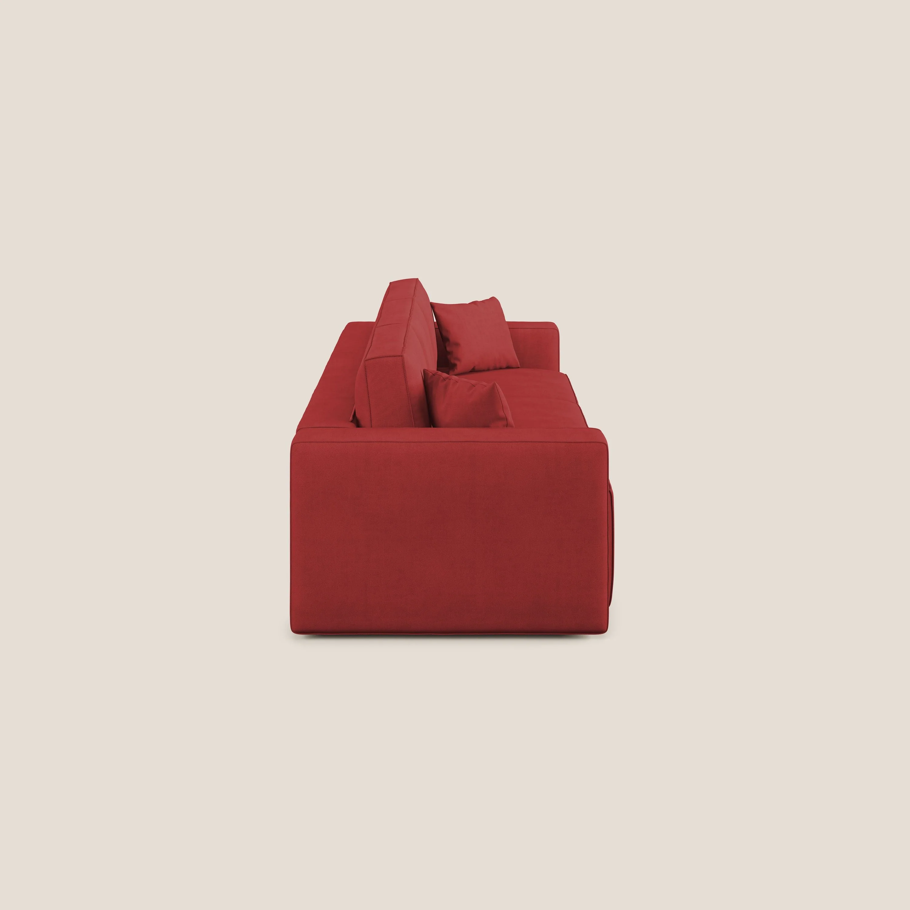 Morfeo Canapé avec 3 assises extractibles en tissu doux imperméable T02 rouge - Image 4