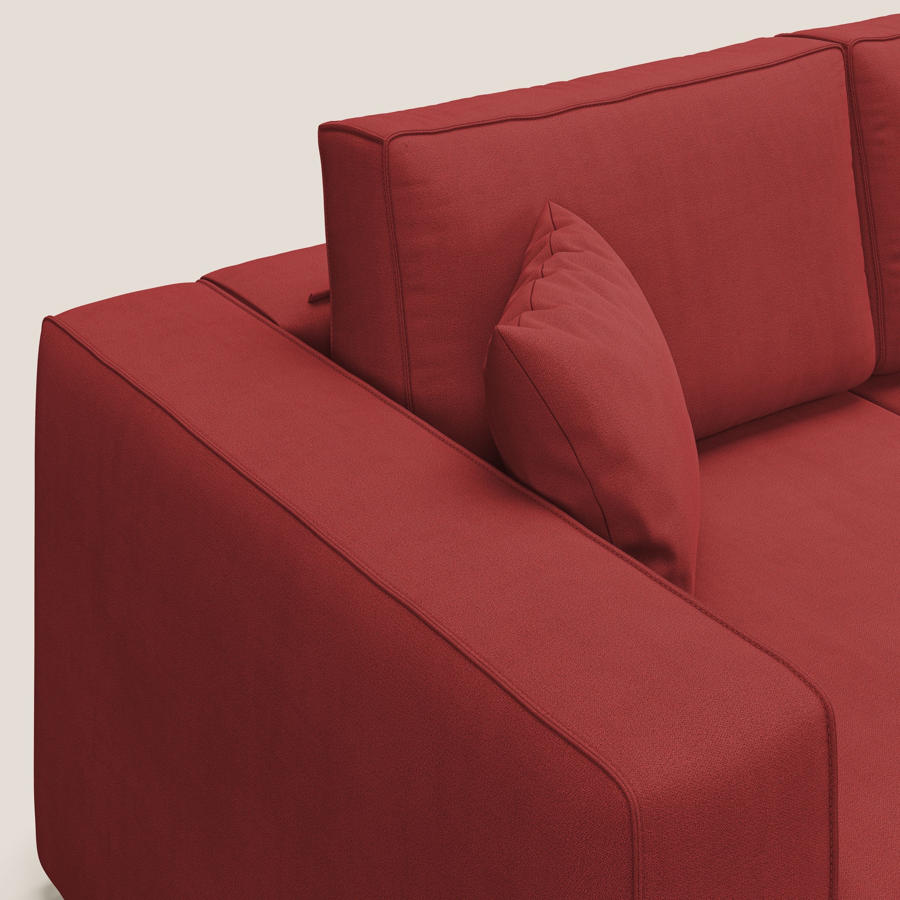 Morfeo Canapé avec 3 assises extractibles en tissu doux imperméable T02 rouge - Image 6