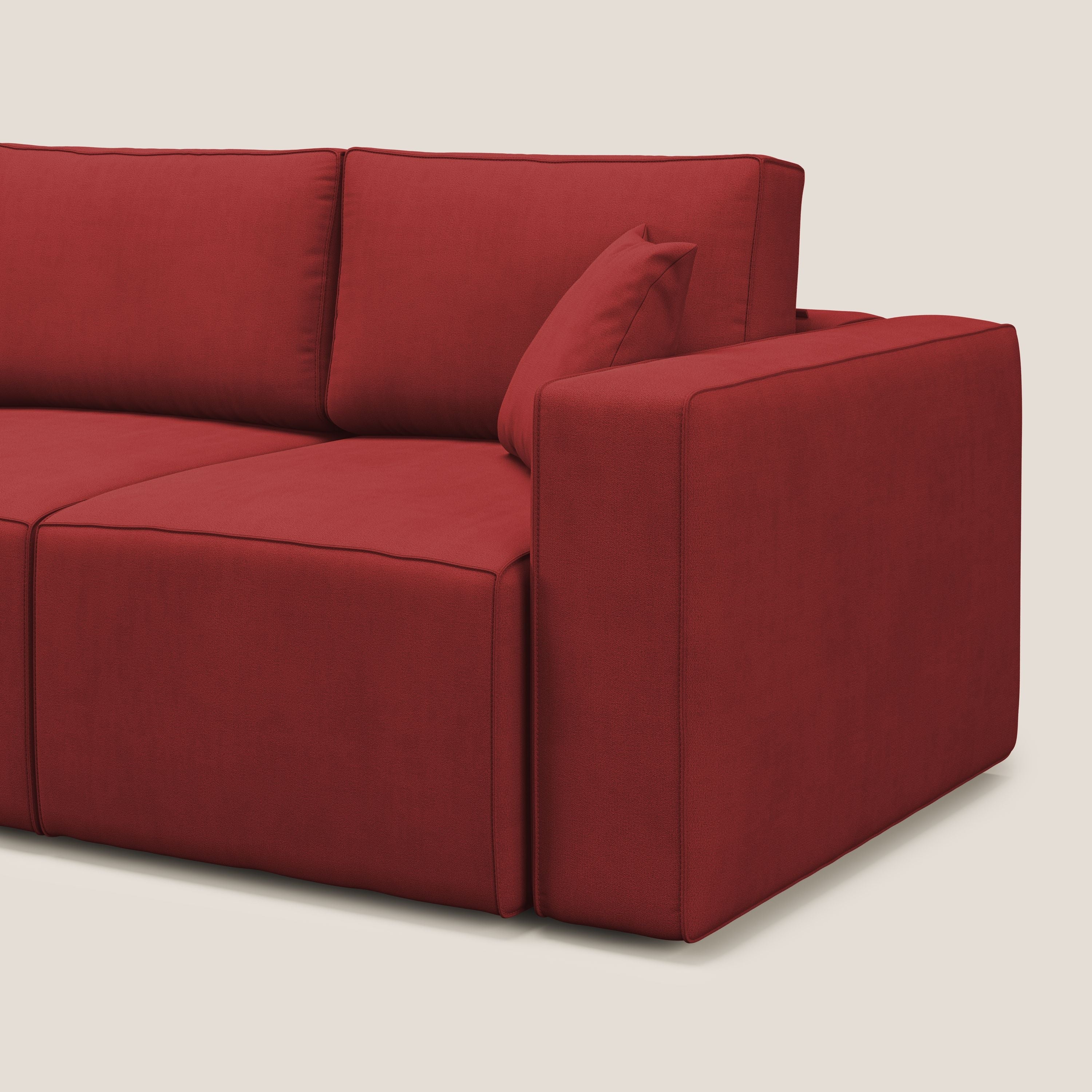 Morfeo Canapé avec 3 assises extractibles en tissu doux imperméable T02 rouge - Image 8