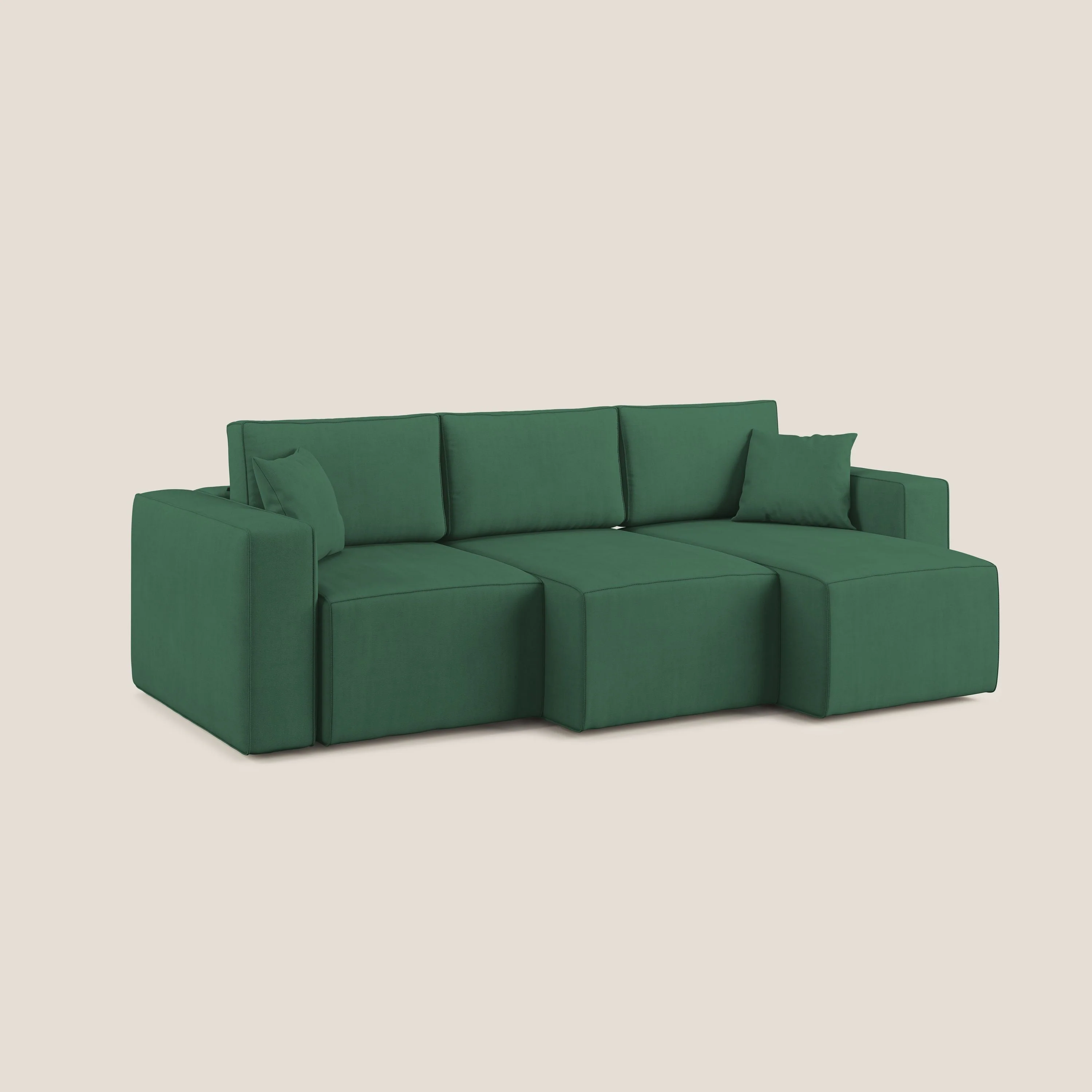 Morfeo Canapé avec 3 assises extractibles en tissu doux imperméable T02 vert - Image 2