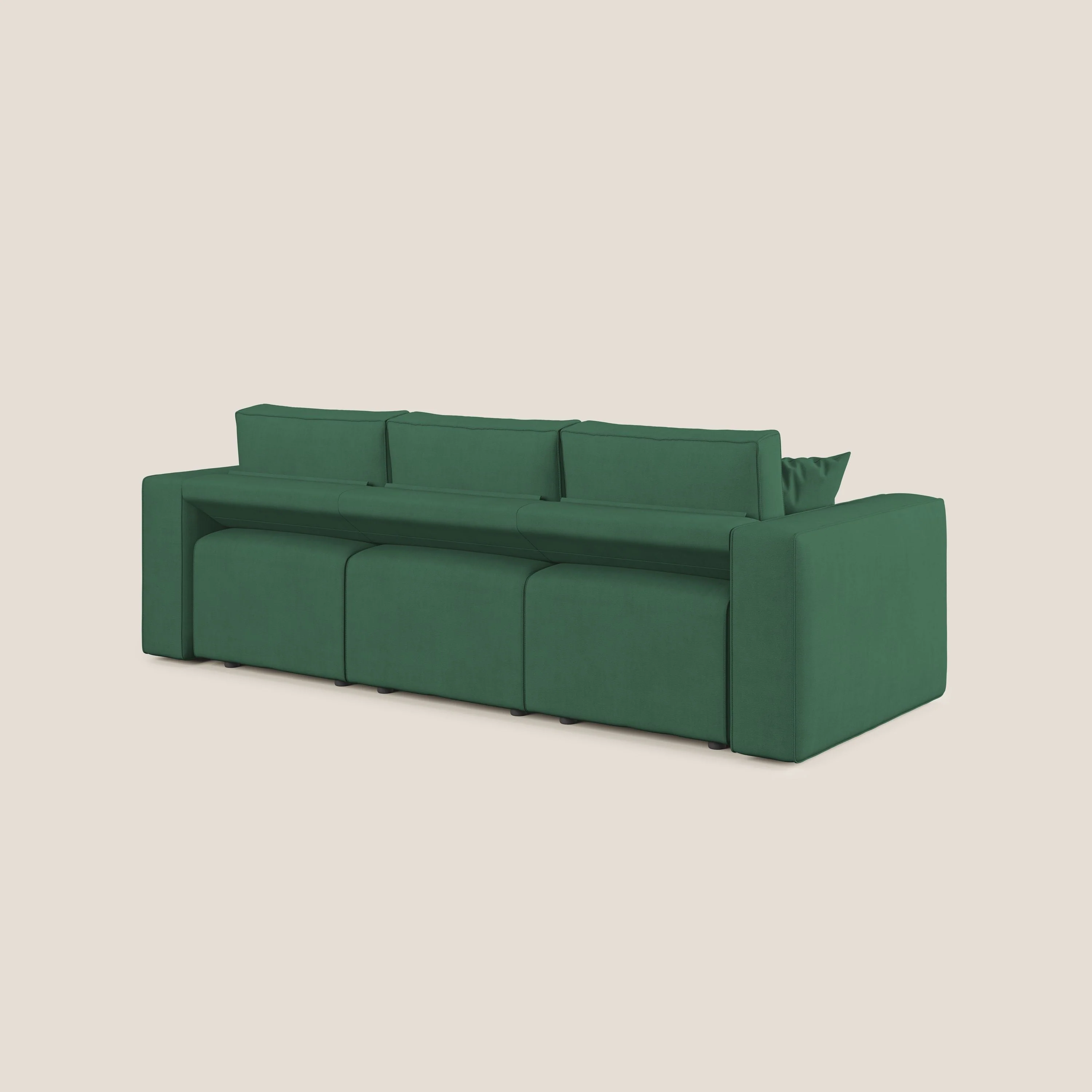 Morfeo Canapé avec 3 assises extractibles en tissu doux imperméable T02 vert - Image 5