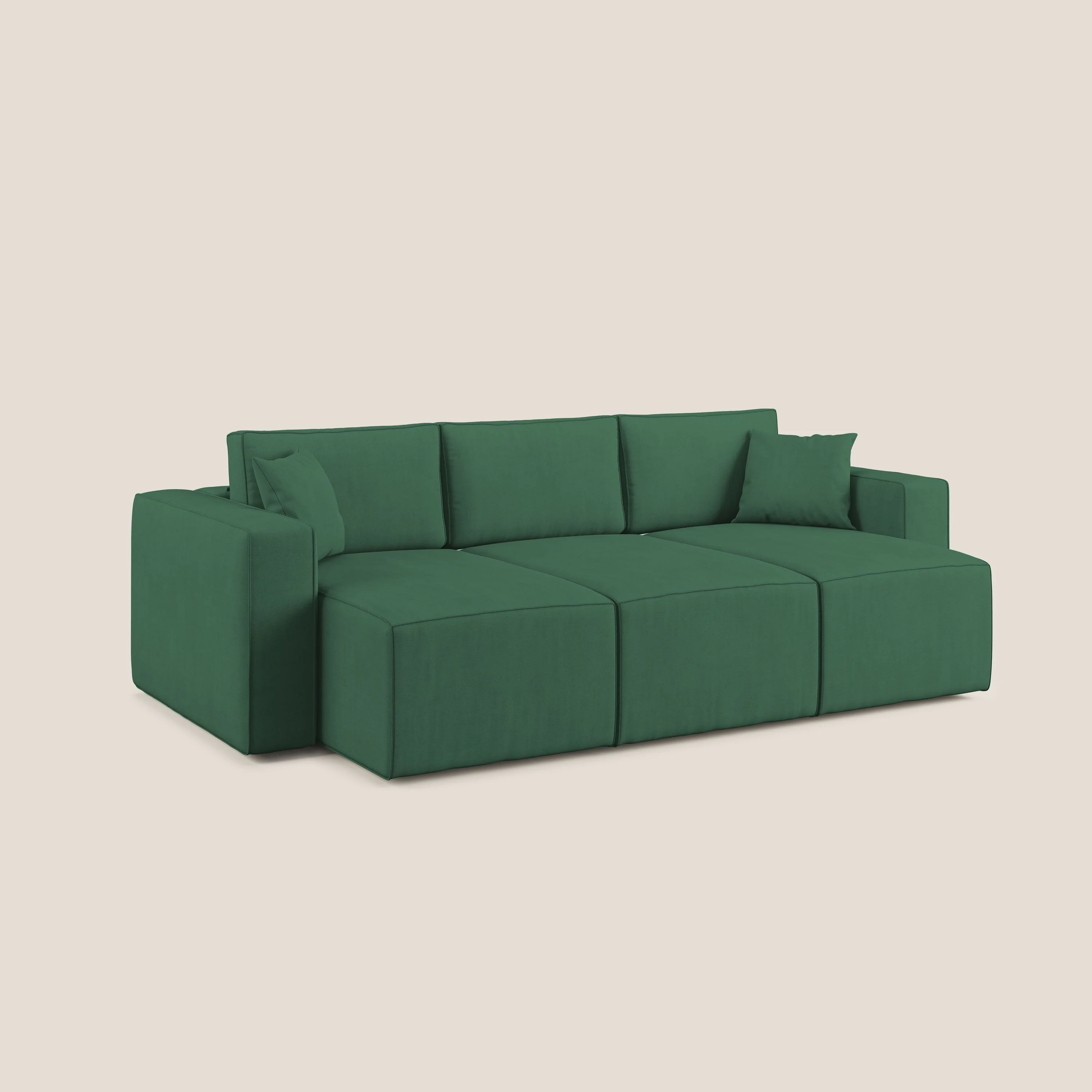Morfeo Canapé avec 3 assises extractibles en tissu doux imperméable T02 vert - Image 9