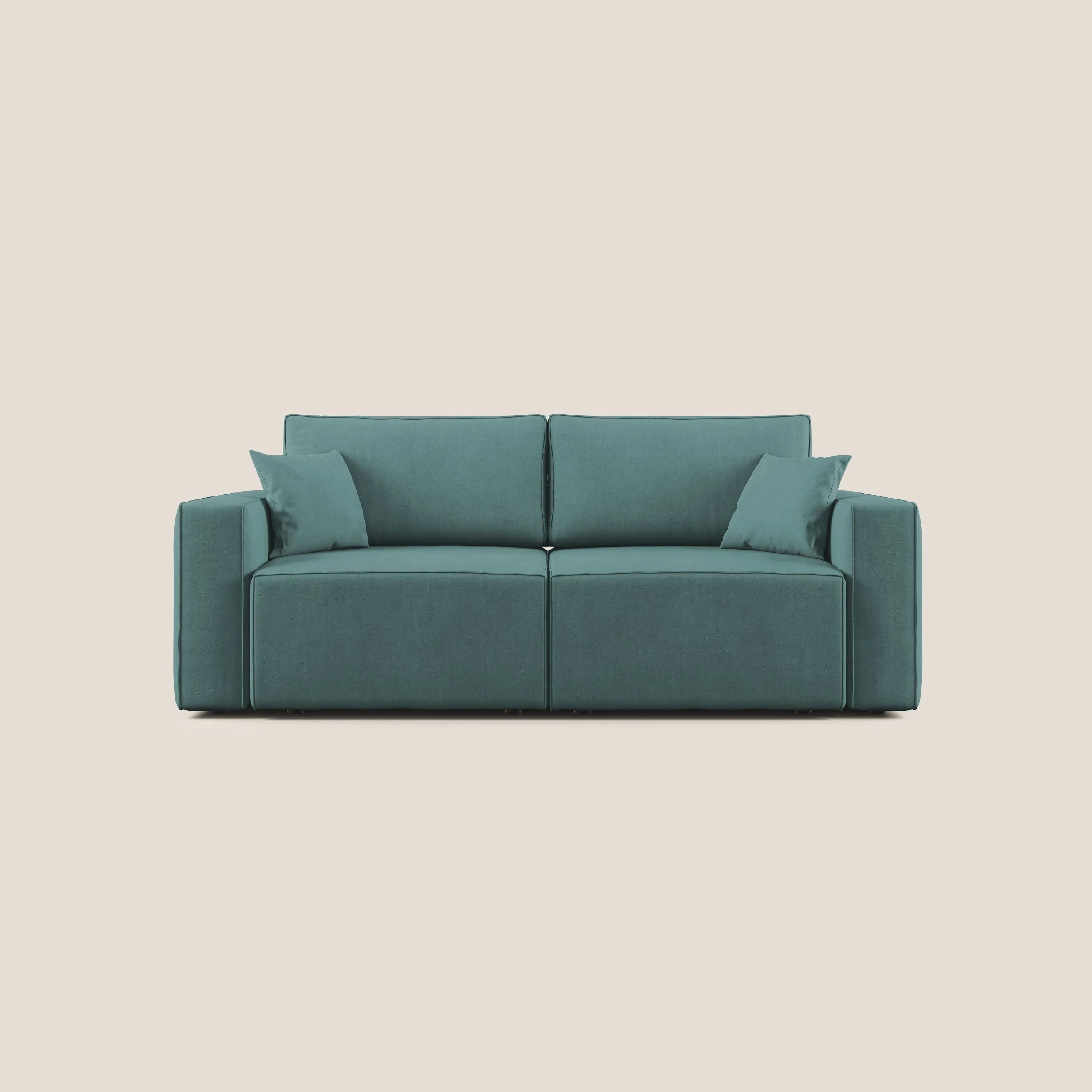 Morfeo canapé avec assise extractible en tissu imperméable T02 bleu canard