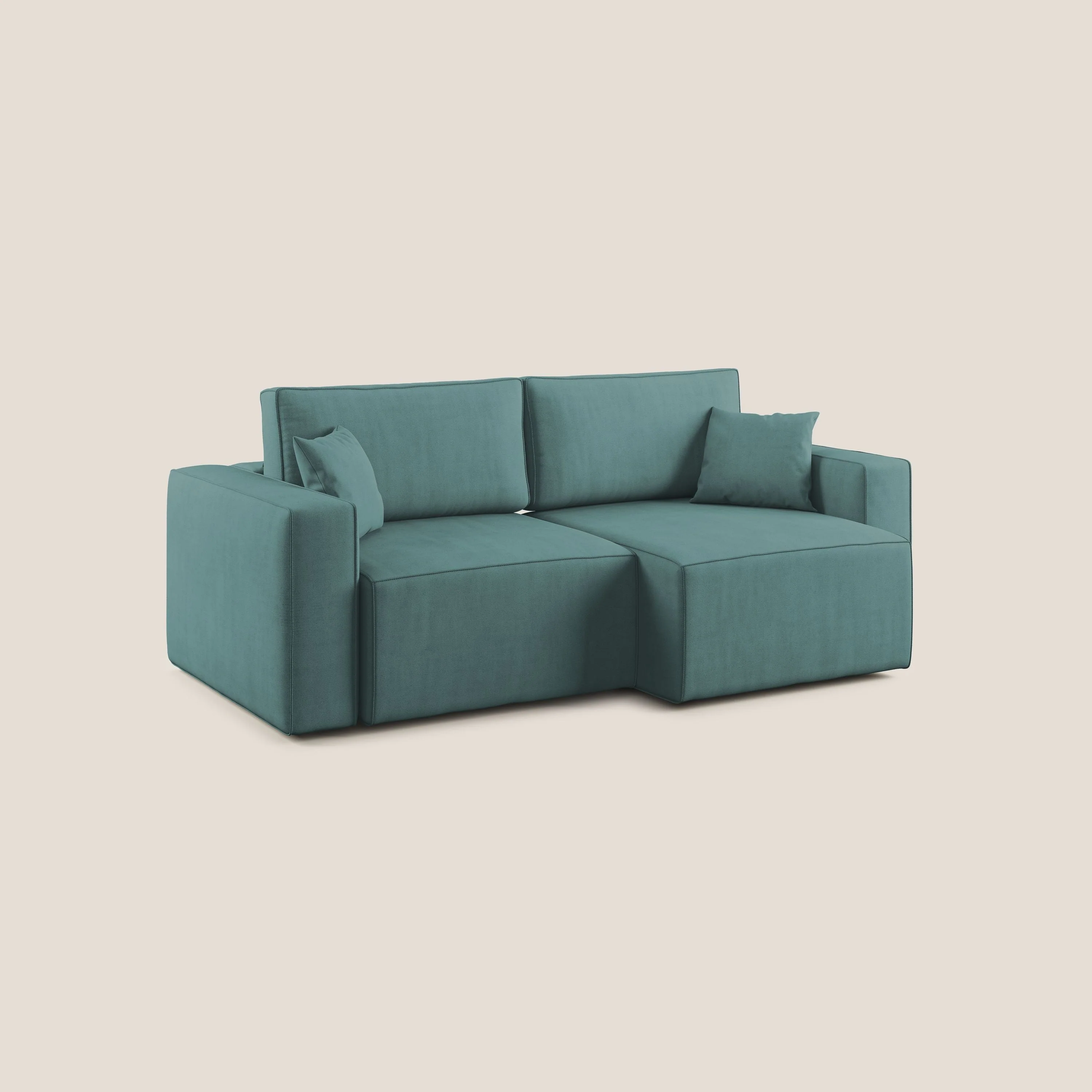 Morfeo canapé avec assise extractible en tissu imperméable T02 bleu canard - Image 2