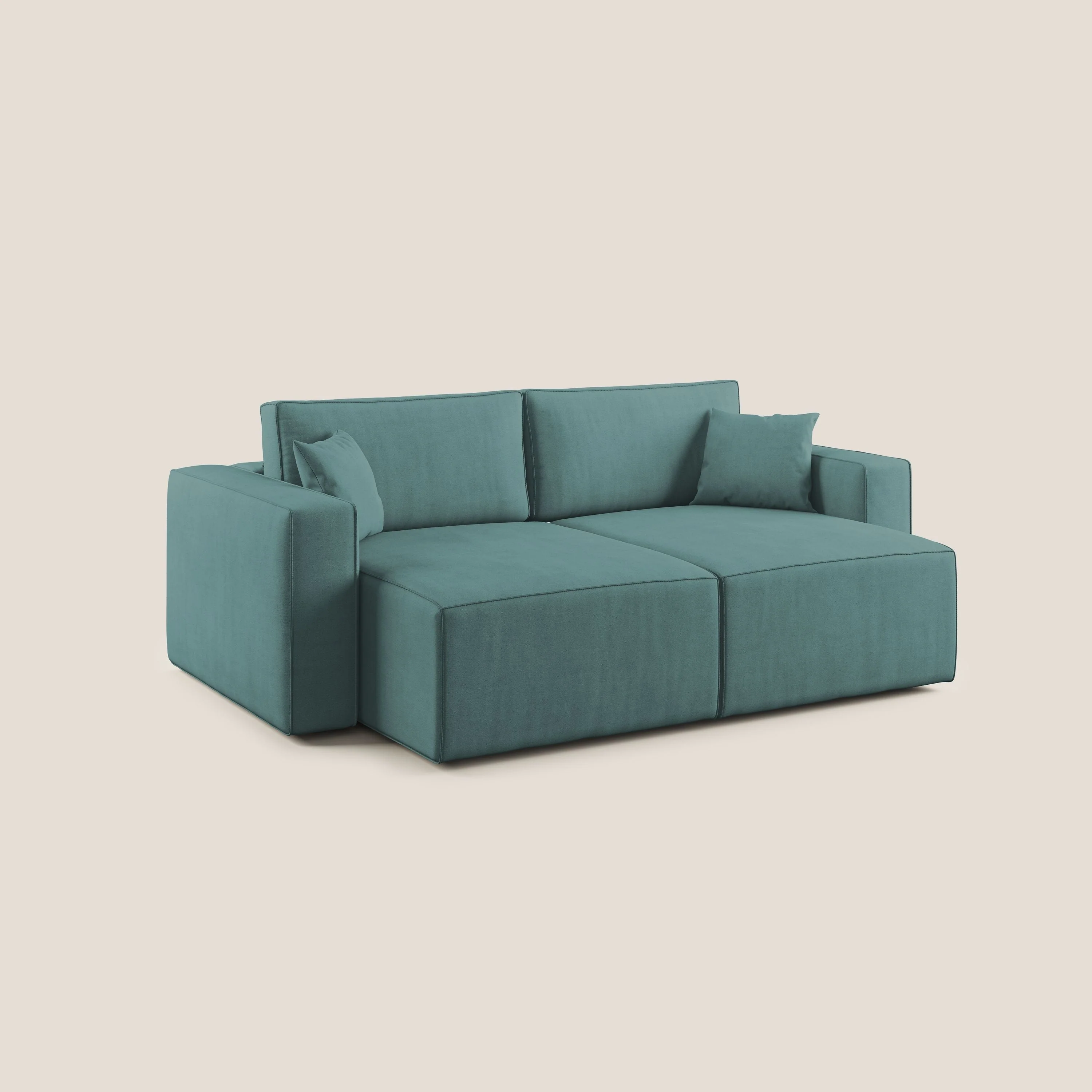 Morfeo canapé avec assise extractible en tissu imperméable T02 bleu canard - Image 4