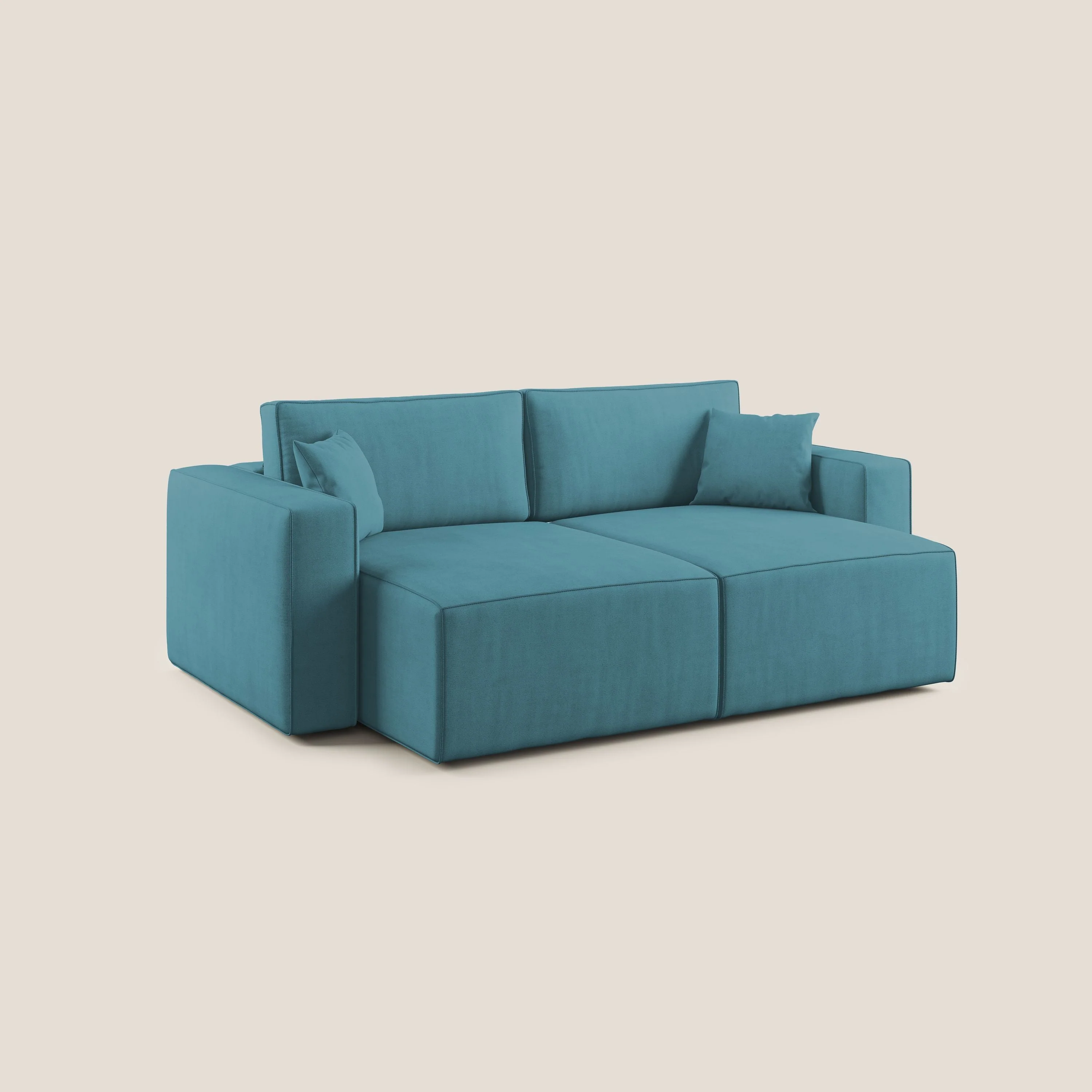 Morfeo canapé avec assise extractible en tissu imperméable T02 bleu ciel - Image 4
