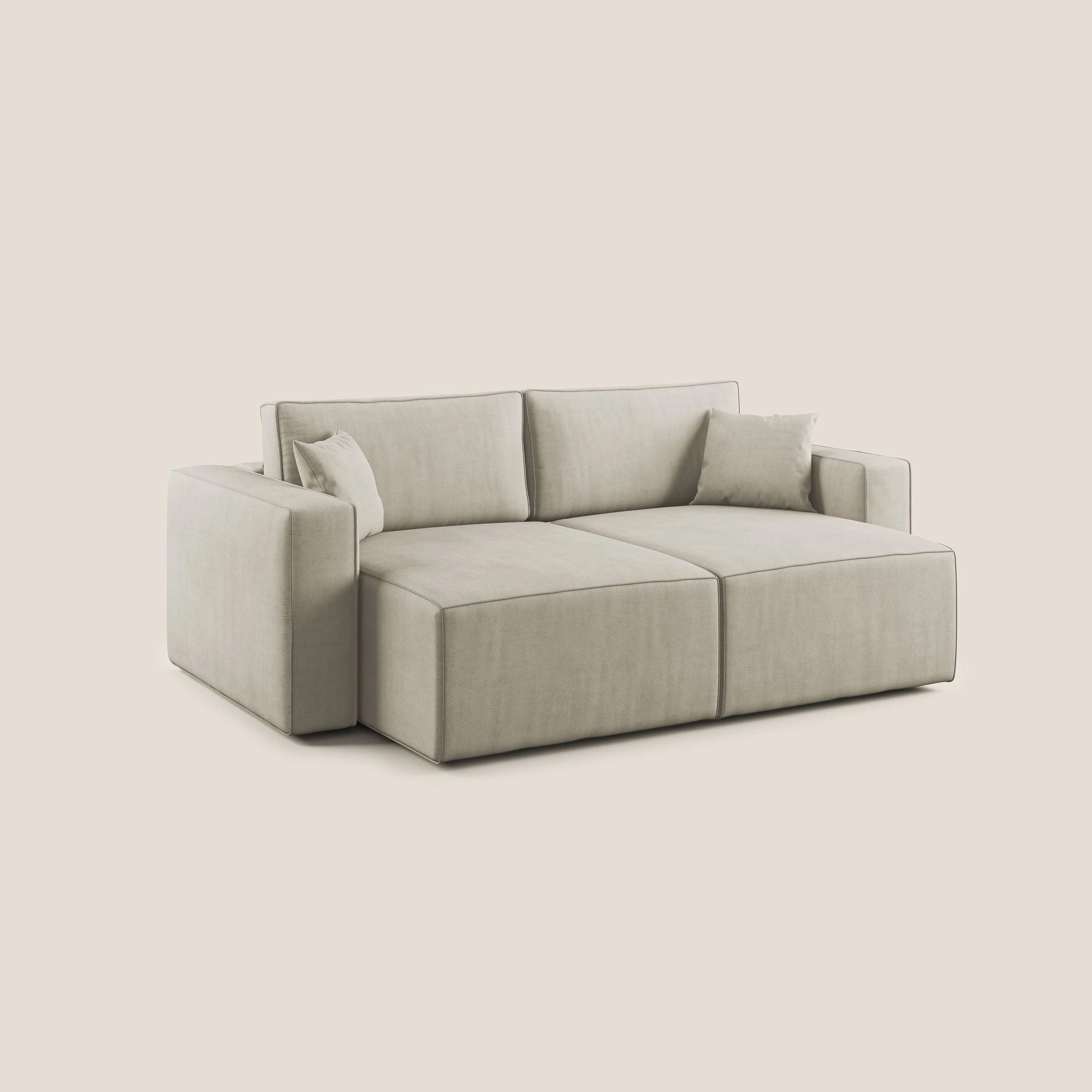 Morfeo canapé avec assise extractible en tissu imperméable T02 crème - Image 4