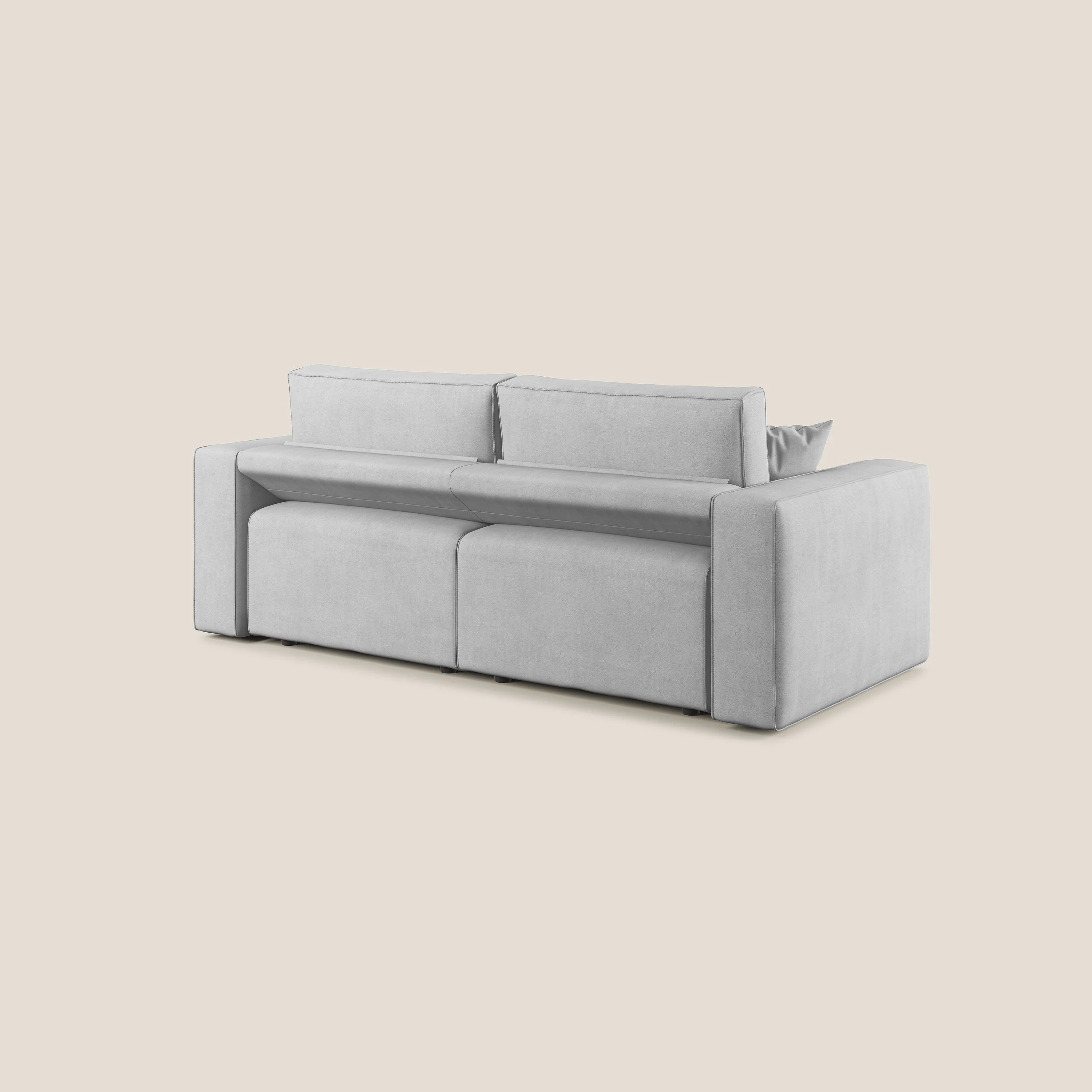 Morfeo canapé avec assise extractible en tissu imperméable T02 gris clair - Image 6