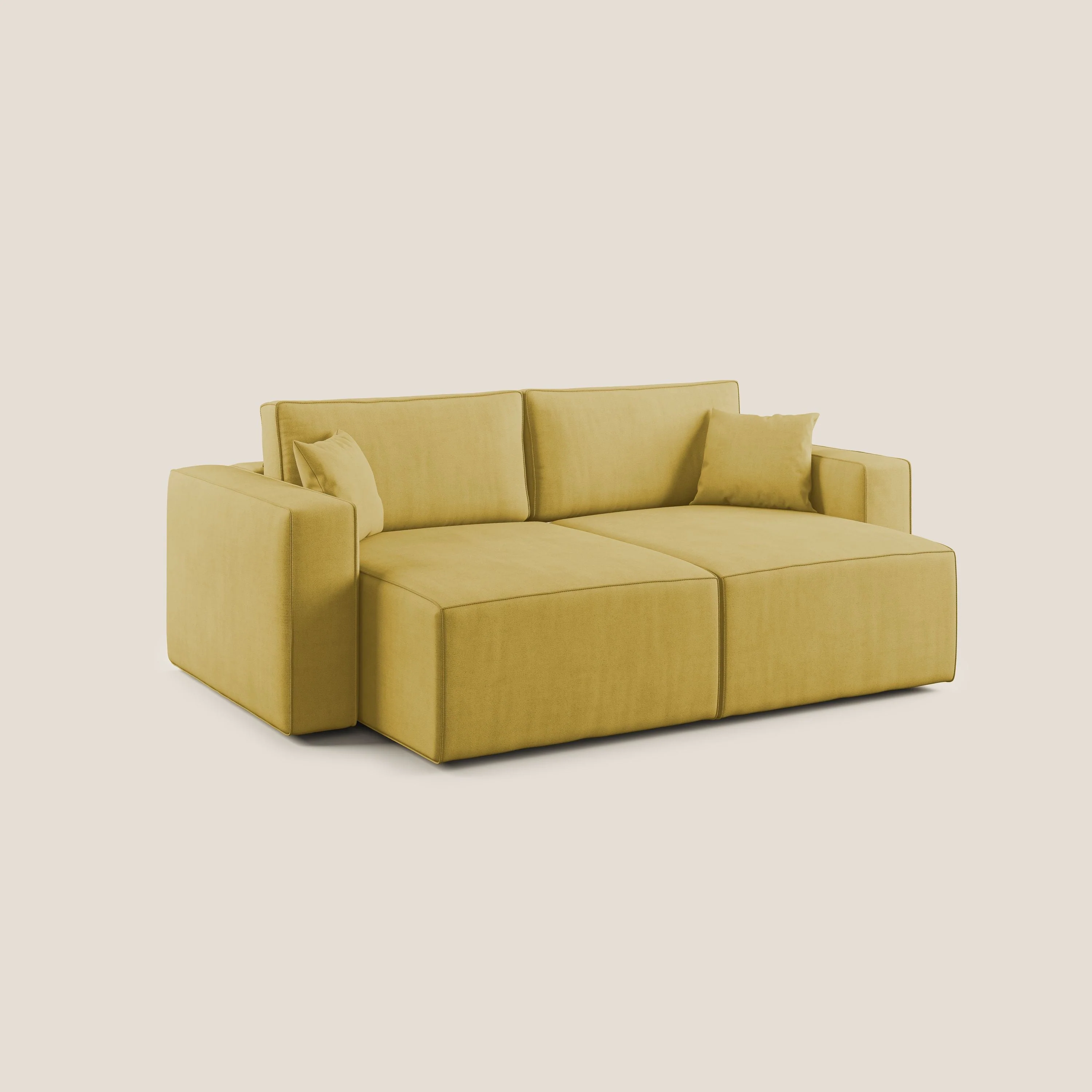 Morfeo canapé avec assise extractible en tissu imperméable T02 jaune - Image 4