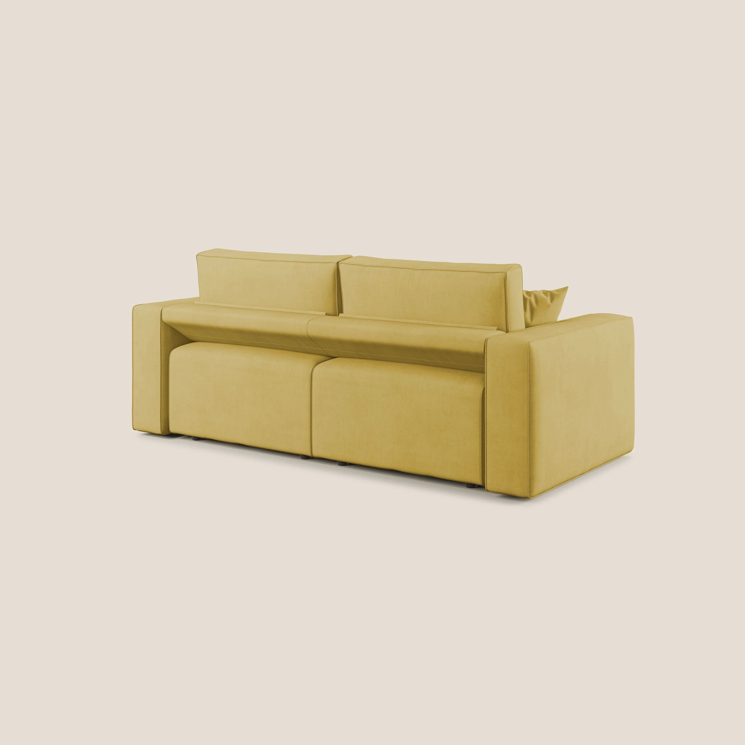 Morfeo canapé avec assise extractible en tissu imperméable T02 jaune - Image 6