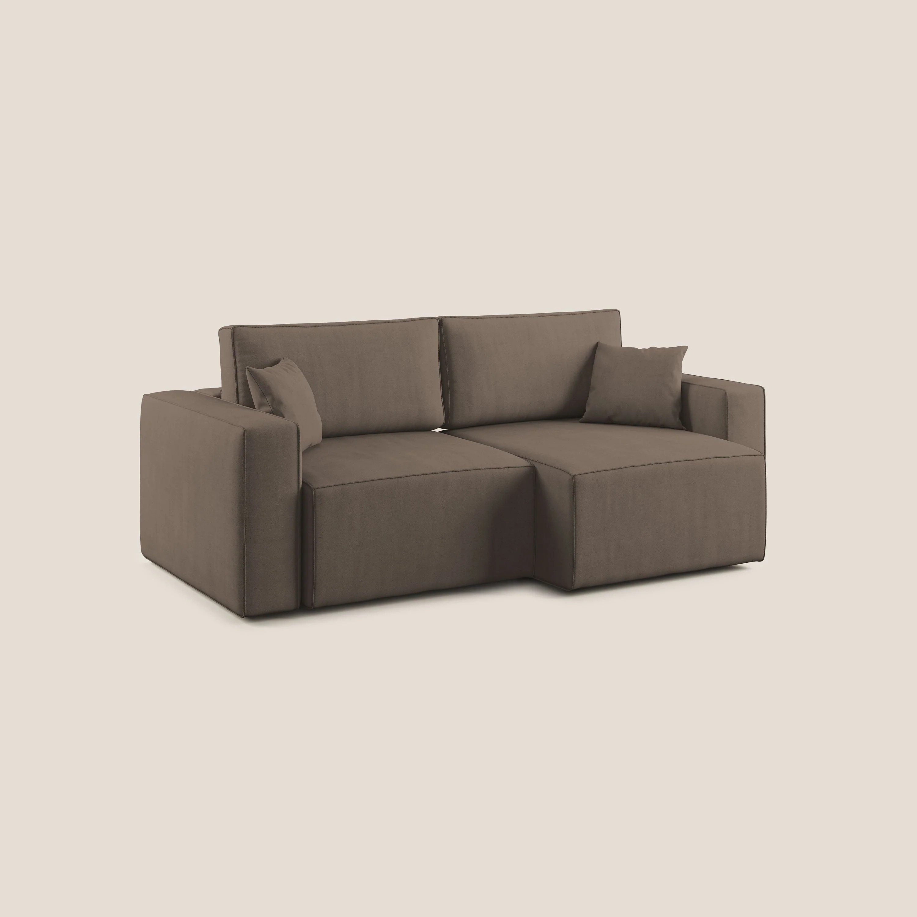 Morfeo canapé avec assise extractible en tissu imperméable T02 marron - Image 2