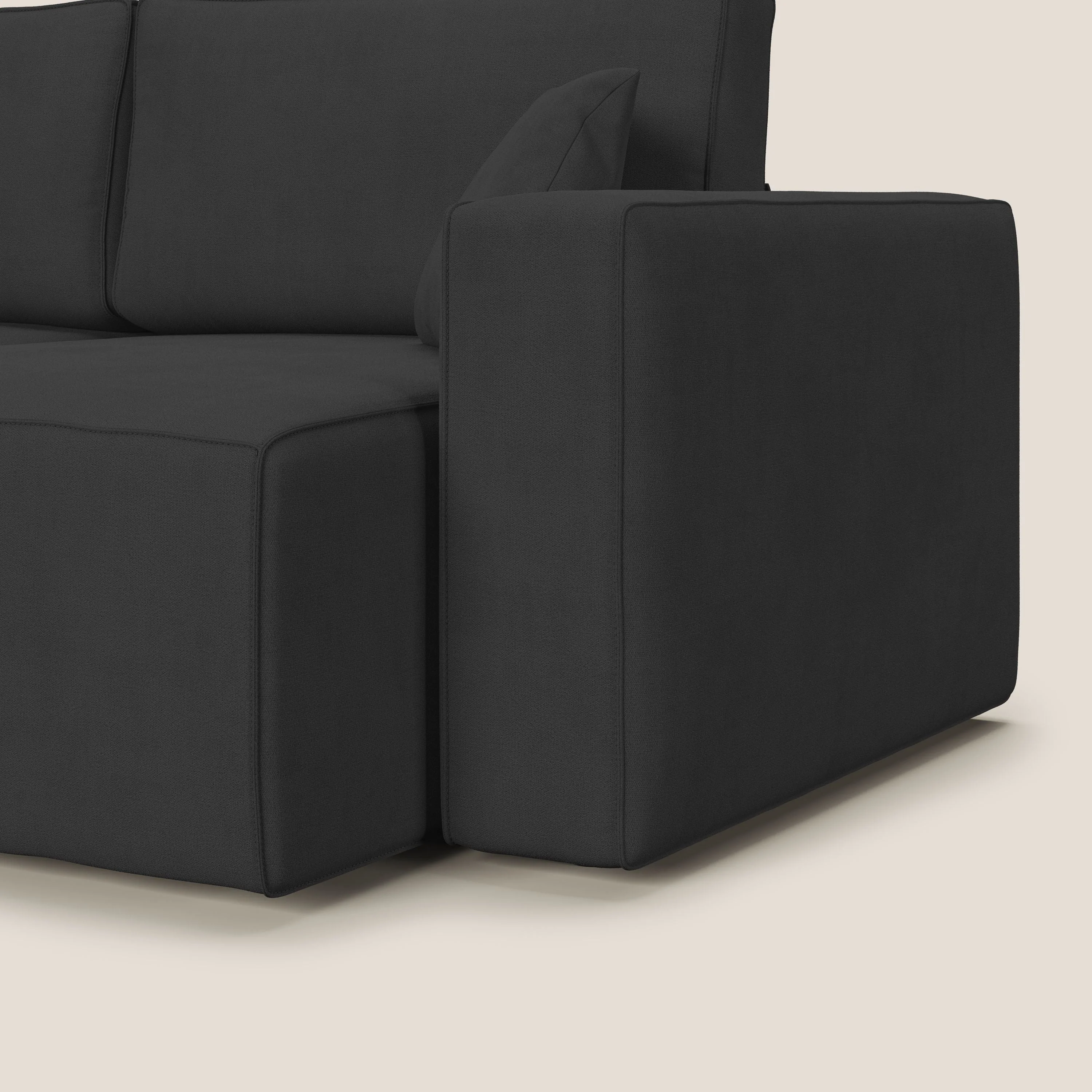 Morfeo canapé avec assise extractible en tissu imperméable T02 noir - Image 14