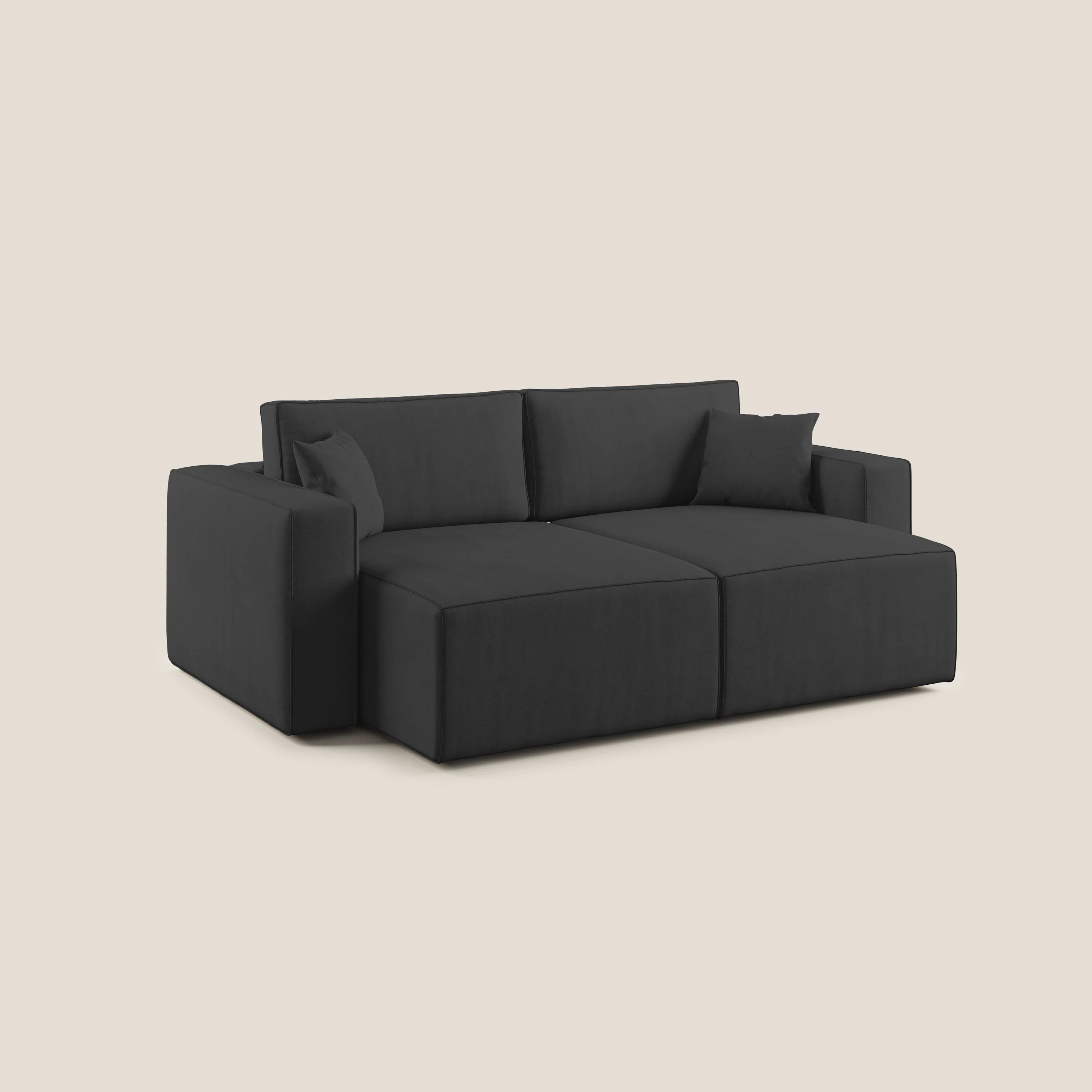 Morfeo canapé avec assise extractible en tissu imperméable T02 noir - Image 4