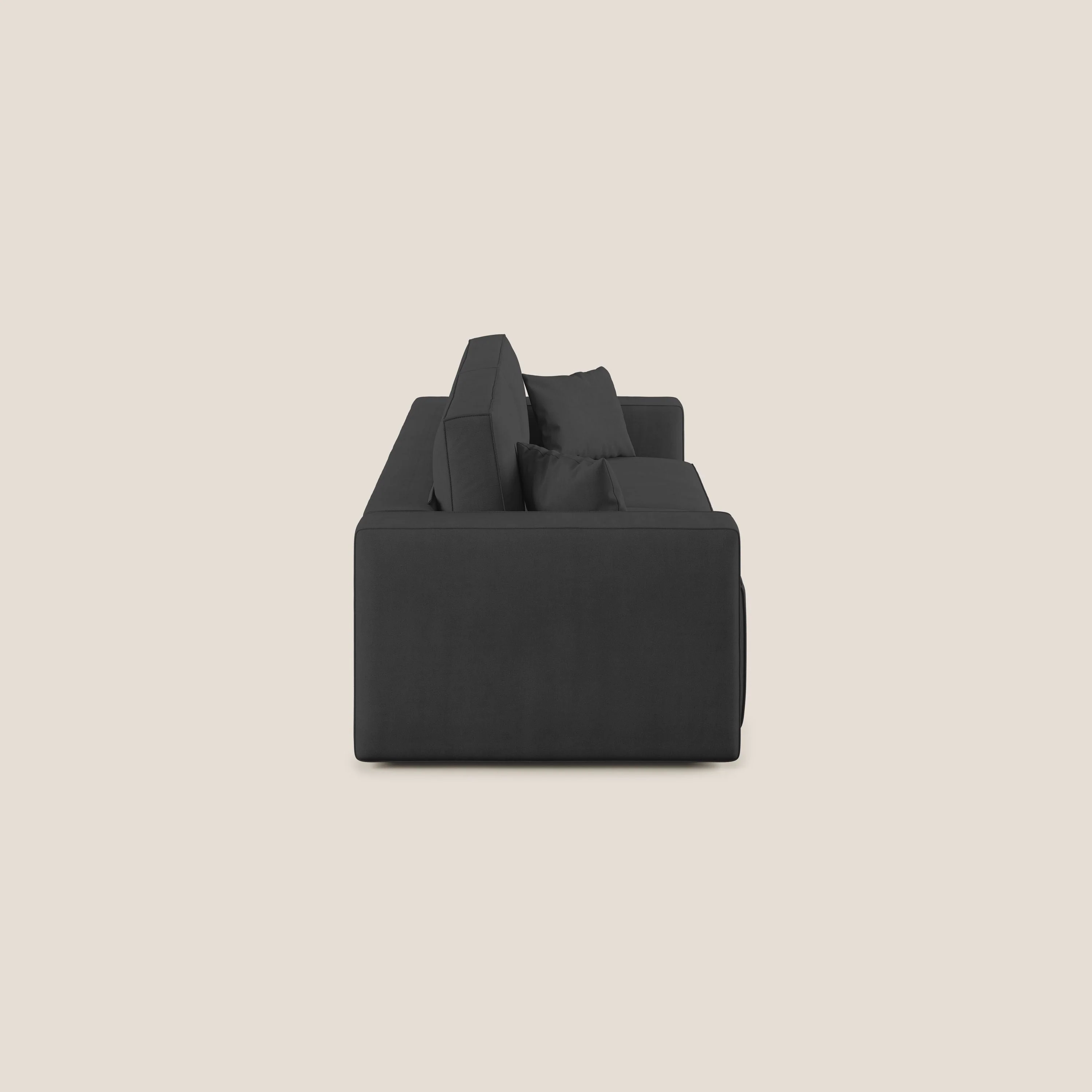 Morfeo canapé avec assise extractible en tissu imperméable T02 noir - Image 5