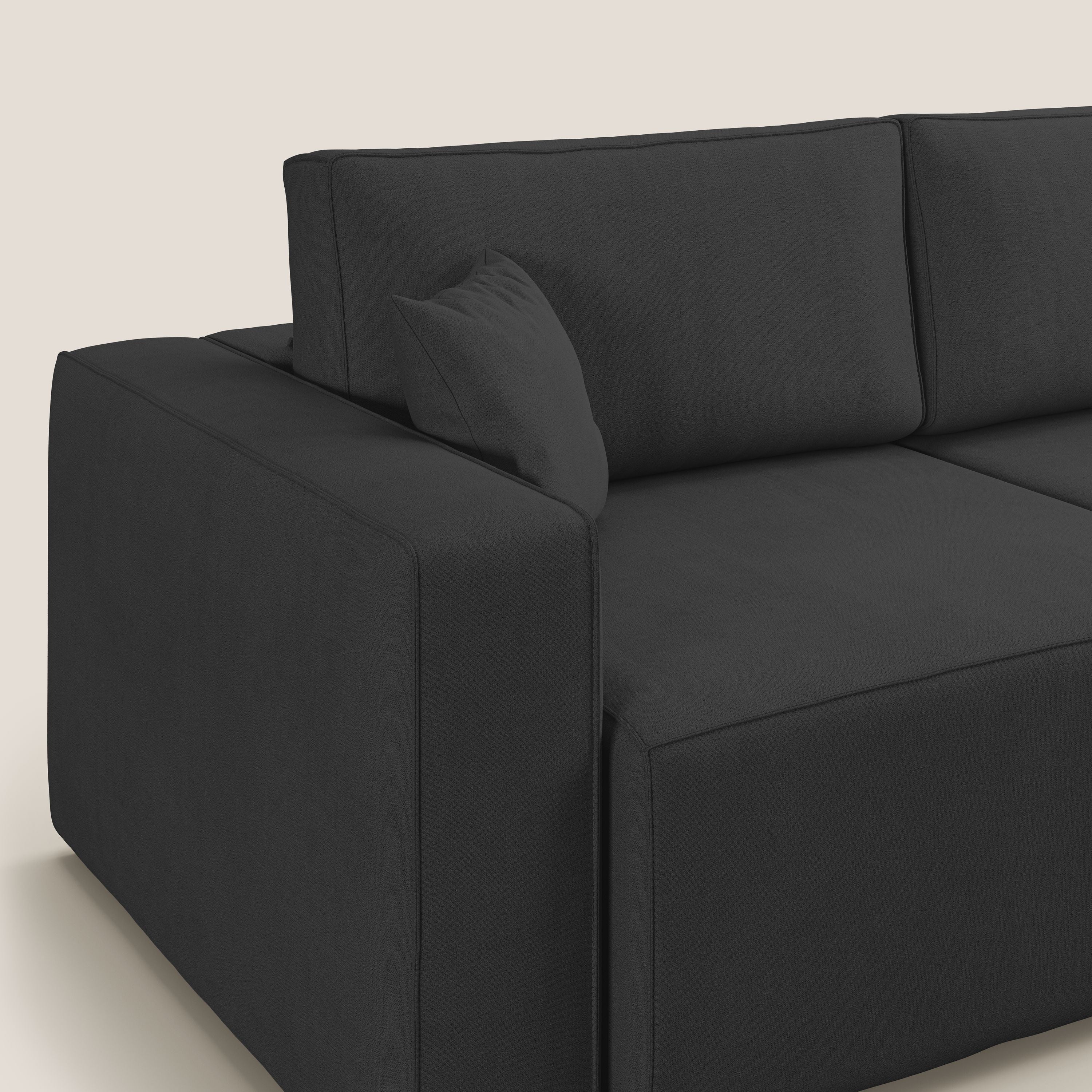 Morfeo canapé avec assise extractible en tissu imperméable T02 noir - Image 7