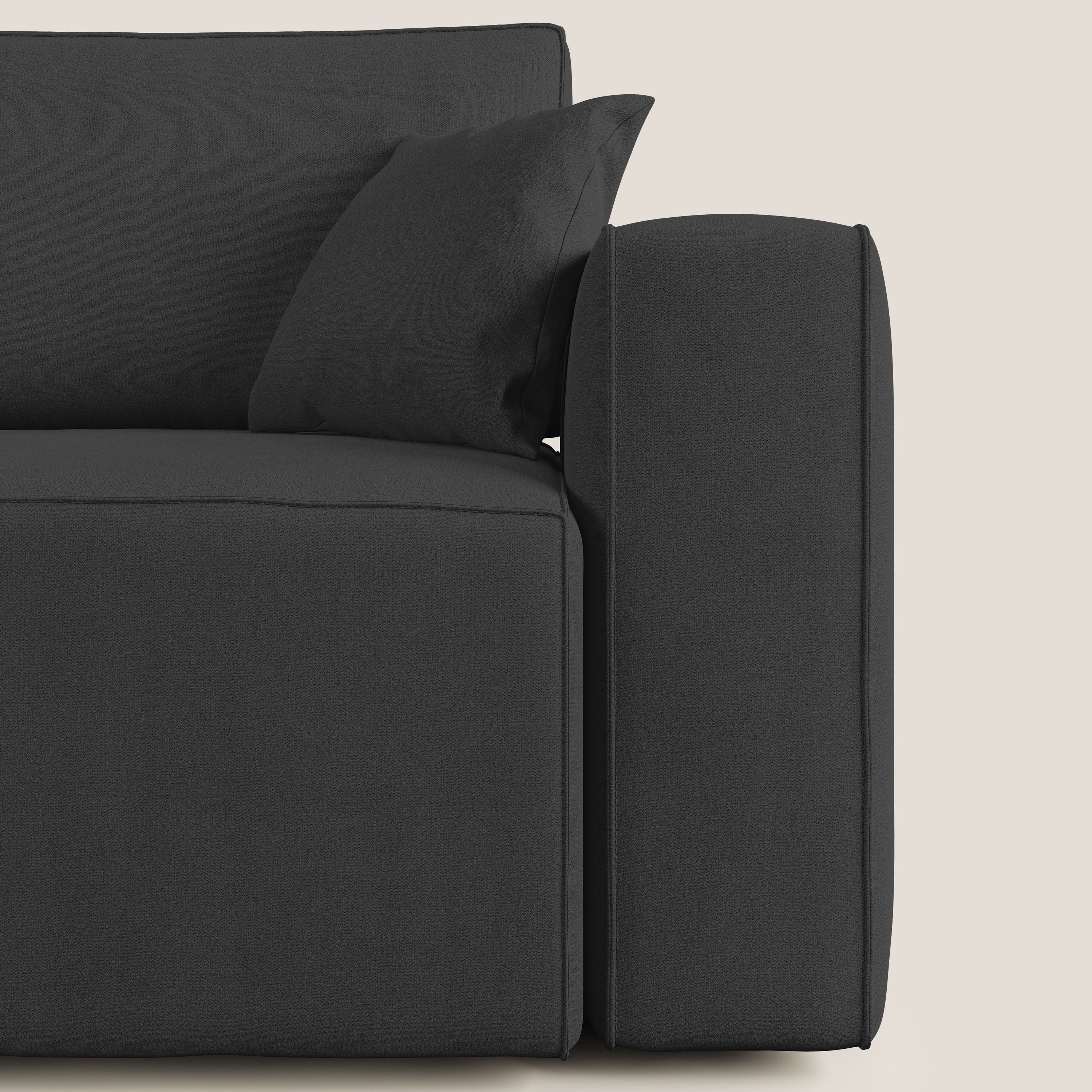 Morfeo canapé avec assise extractible en tissu imperméable T02 noir - Image 9