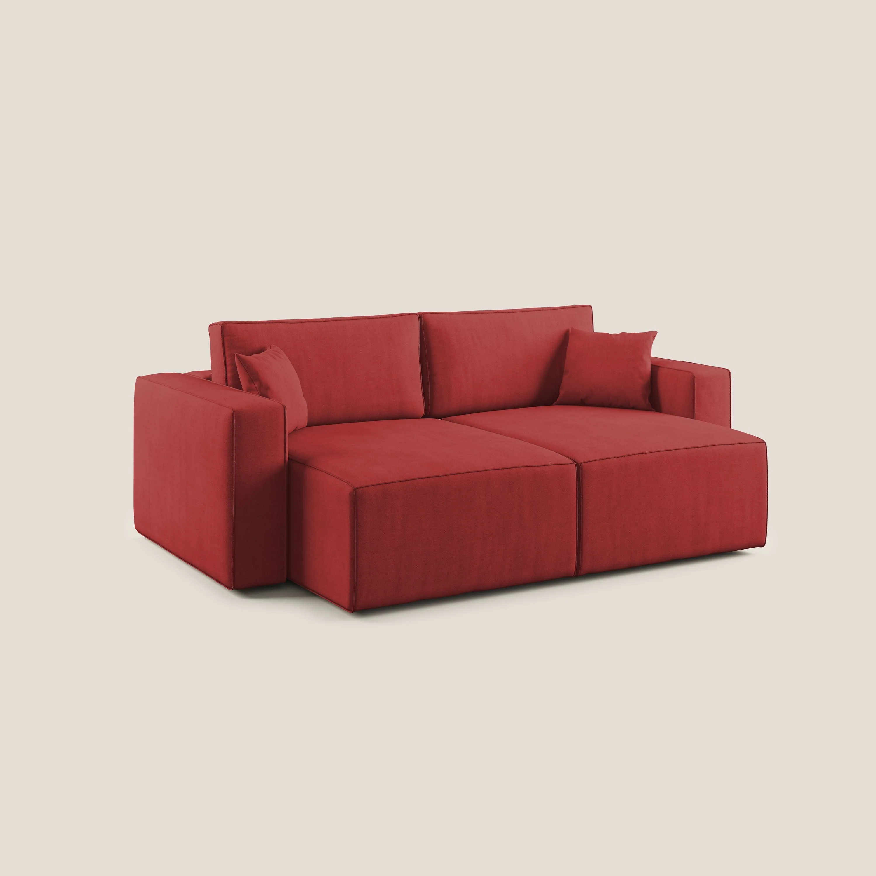 Morfeo canapé avec assise extractible en tissu imperméable T02 rouge - Image 4