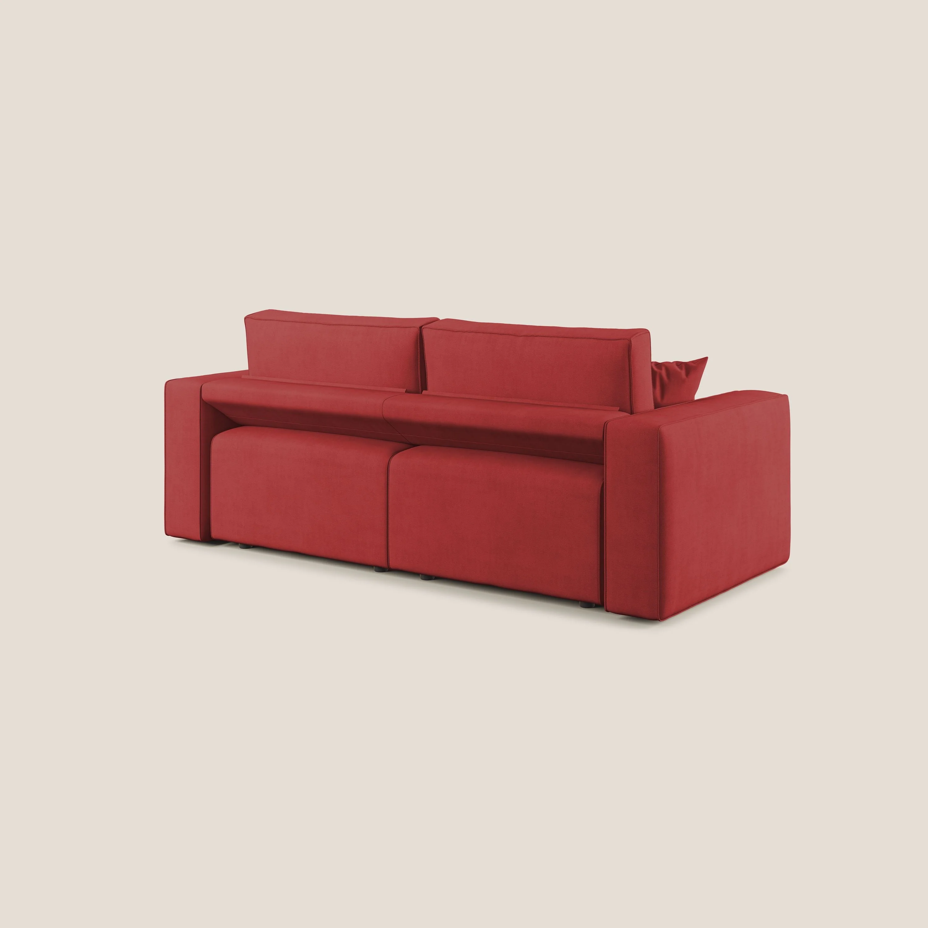 Morfeo canapé avec assise extractible en tissu imperméable T02 rouge - Image 6