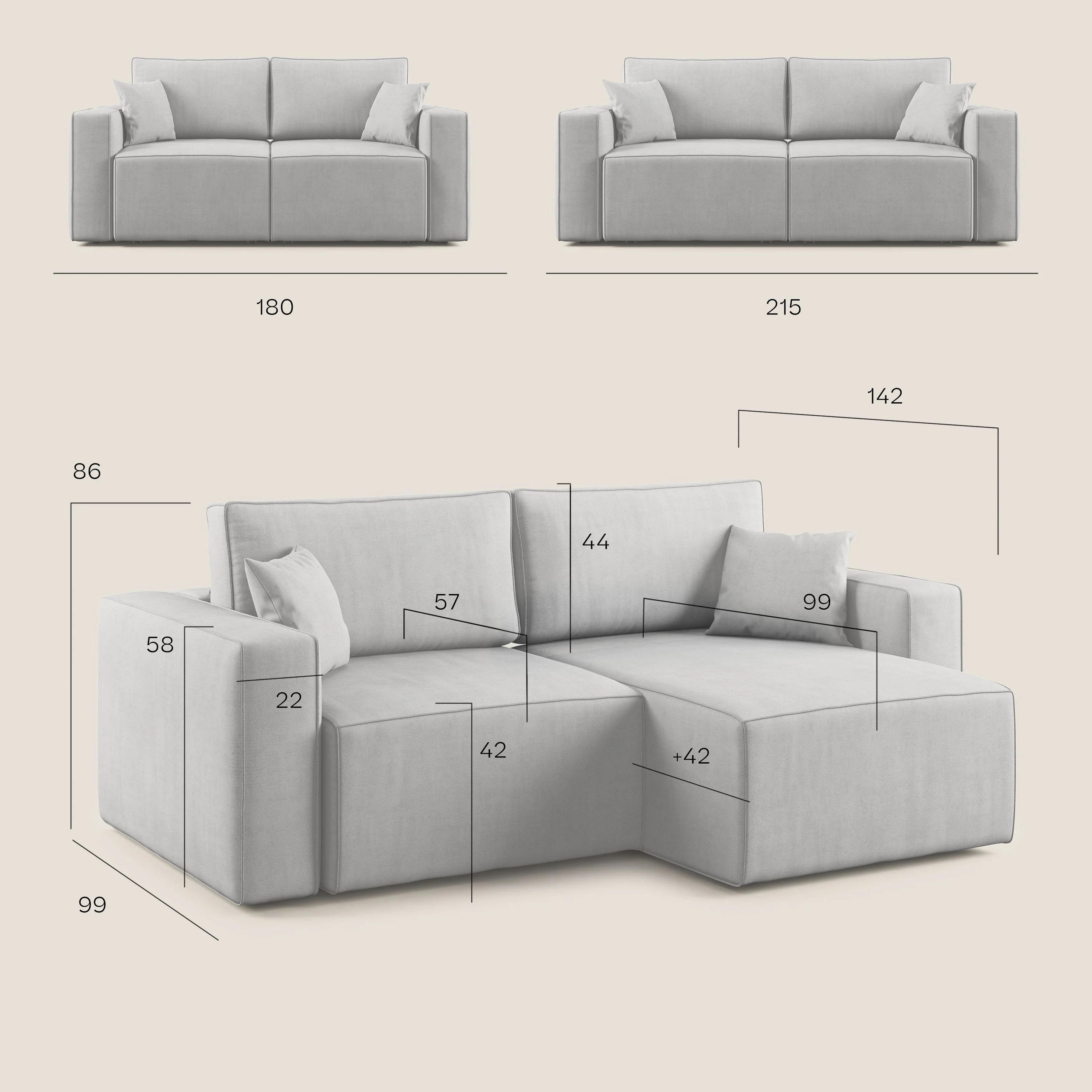 Morfeo canapé avec assise extractible en tissu imperméable T02 vert - Image 16
