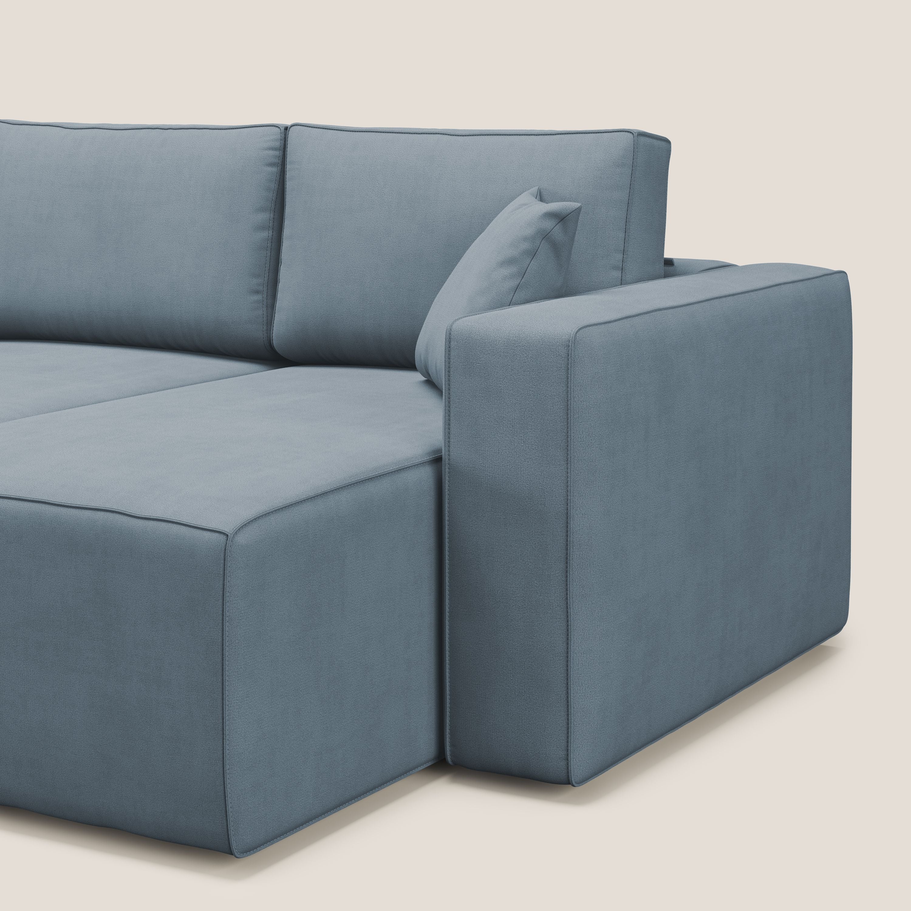 Morfeo Canapé avec 3 assises extractibles en tissu doux imperméable T02 bleu pastel - Image 11