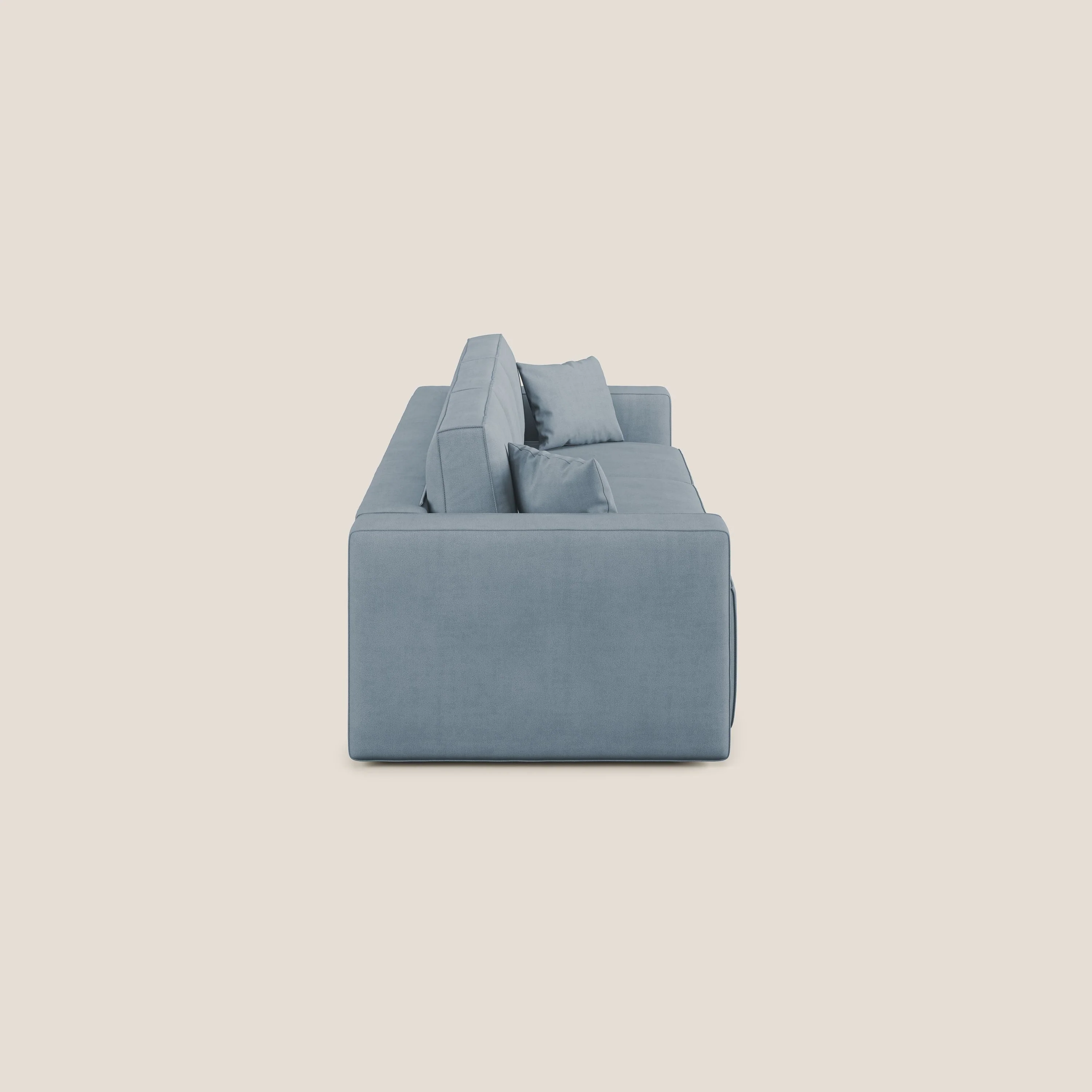 Morfeo Canapé avec 3 assises extractibles en tissu doux imperméable T02 bleu pastel - Image 4