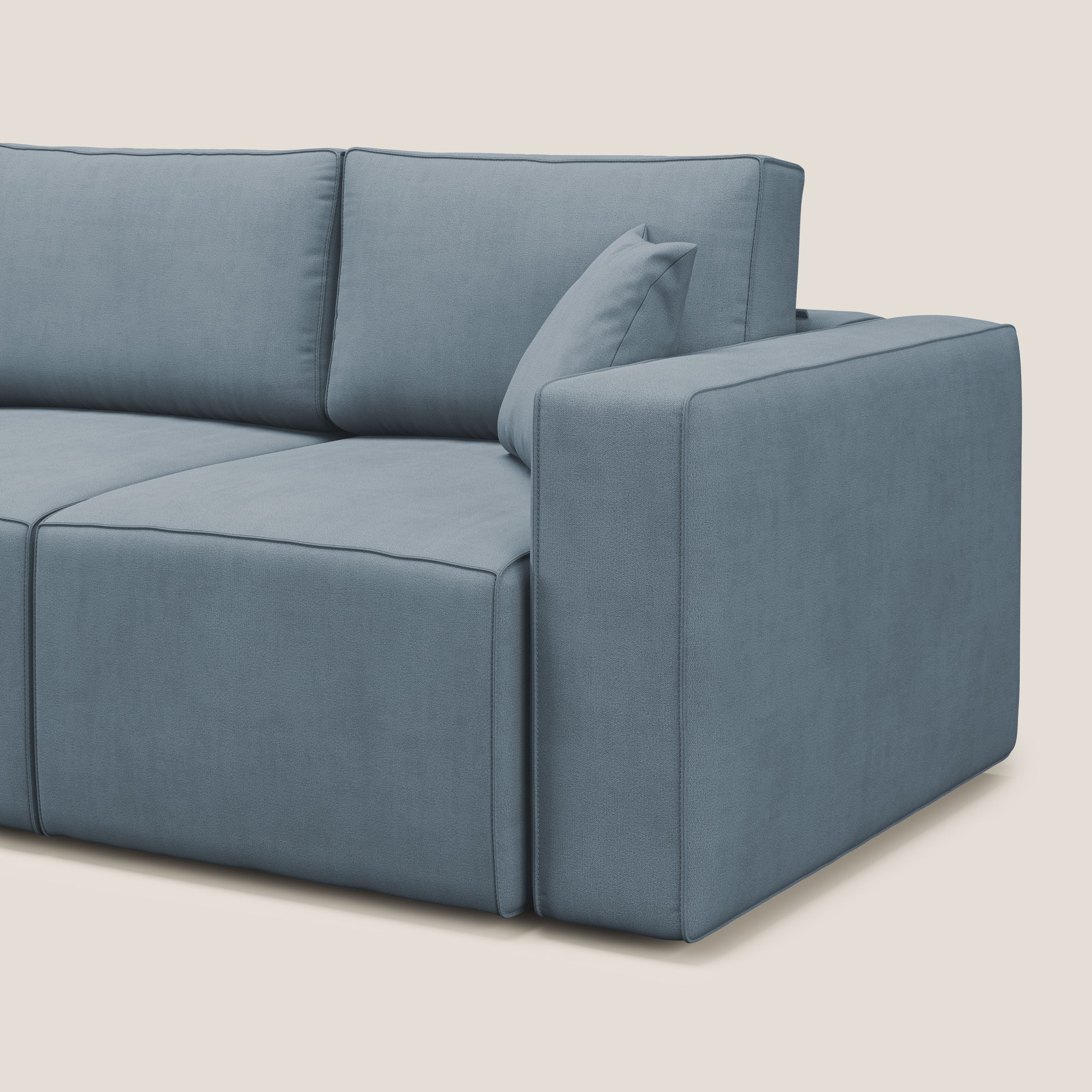Morfeo Canapé avec 3 assises extractibles en tissu doux imperméable T02 bleu pastel - Image 8