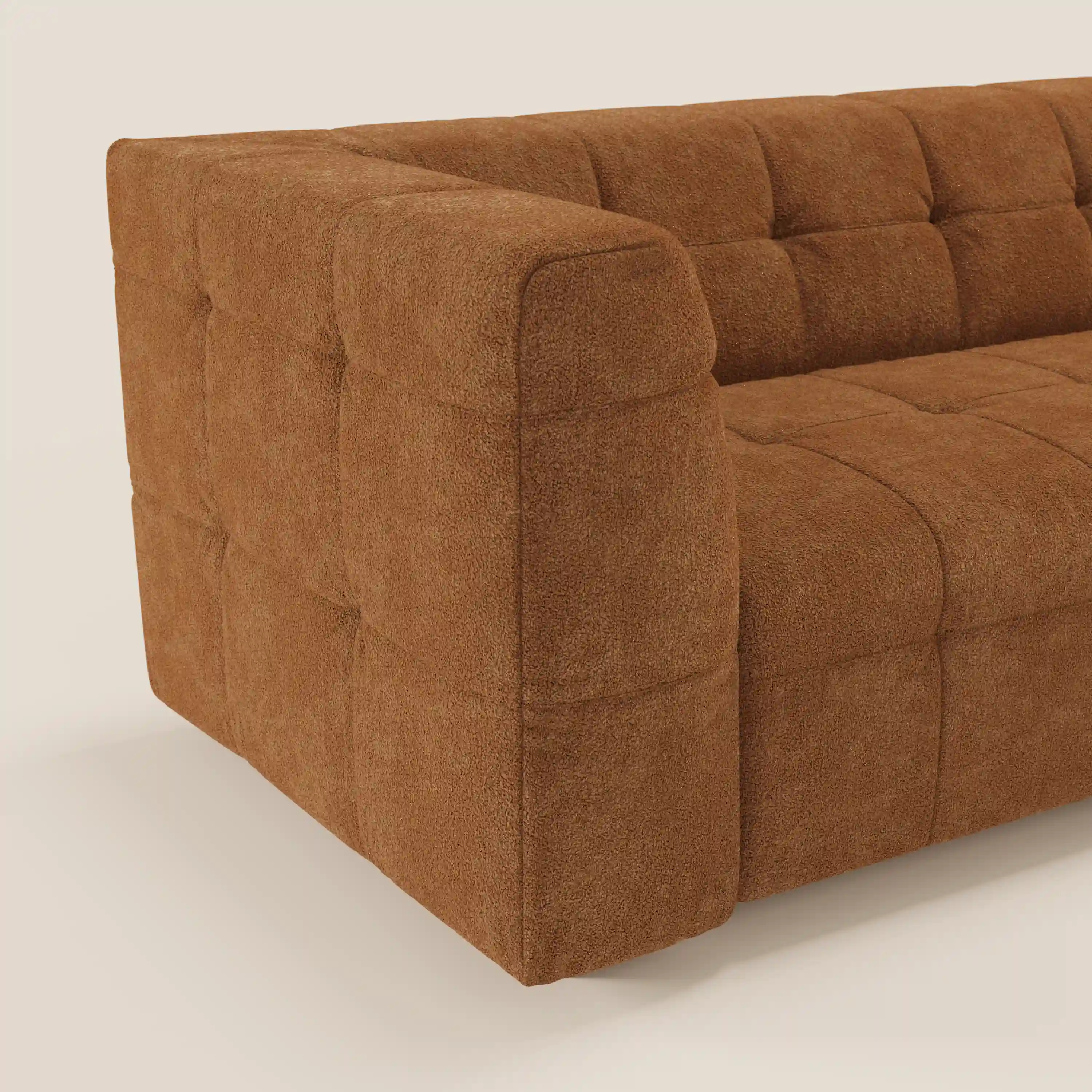 Mosaic – Canapé modulable 3 places en bouclé : avec finition capitonnée et design en tissu détachable T21 - Image 5