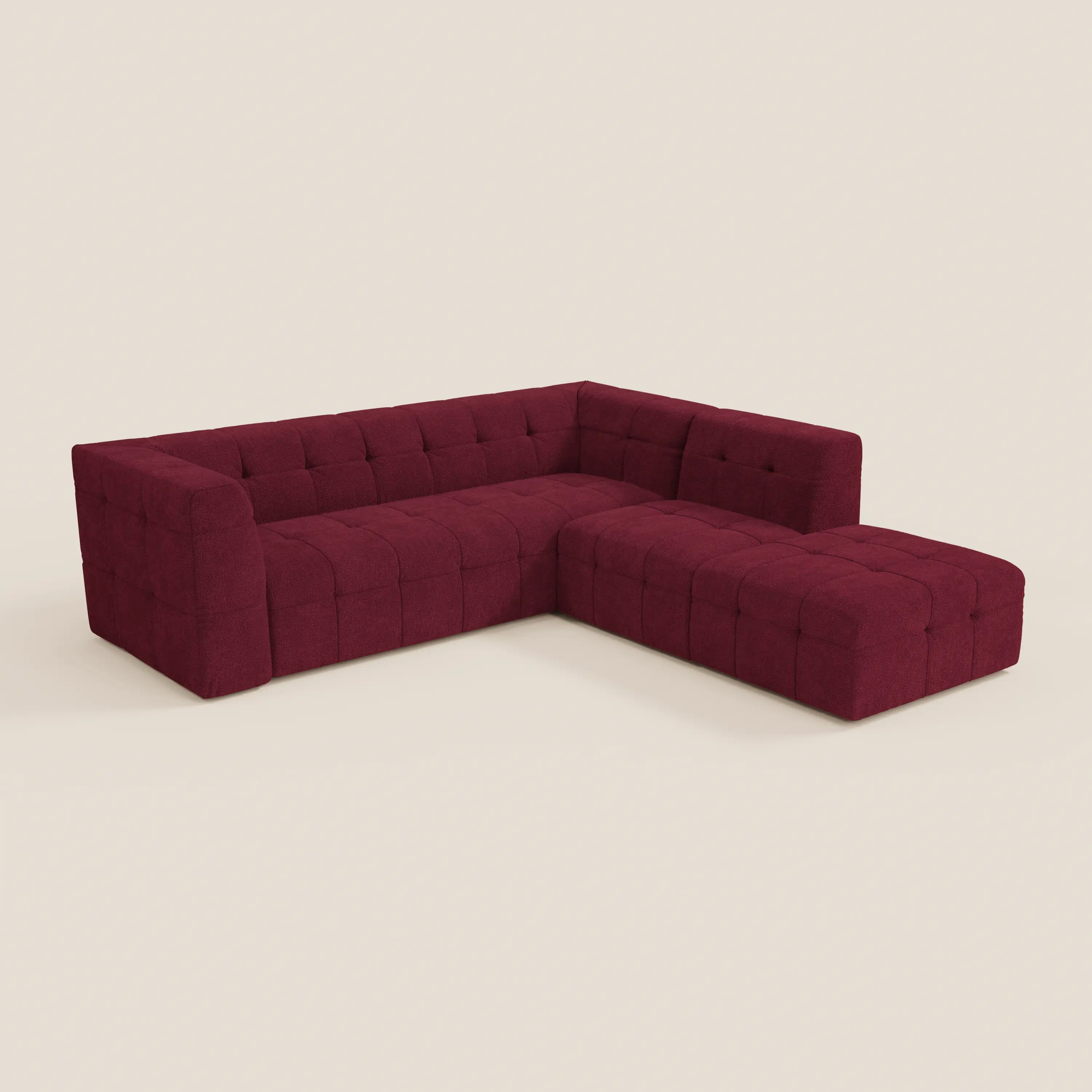 Mosaic canapé d'angle modulable en bouclé : capitonné et design en tissu détachable T21 - Image 104