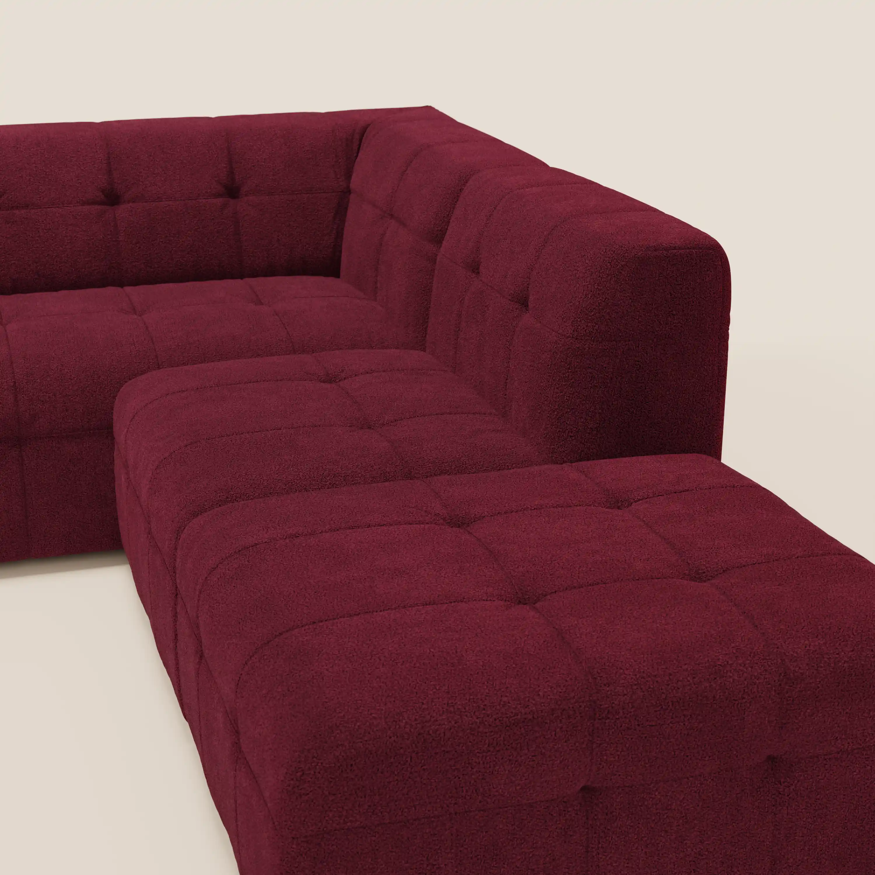Mosaic canapé d'angle modulable en bouclé : capitonné et design en tissu détachable T21 - Image 106