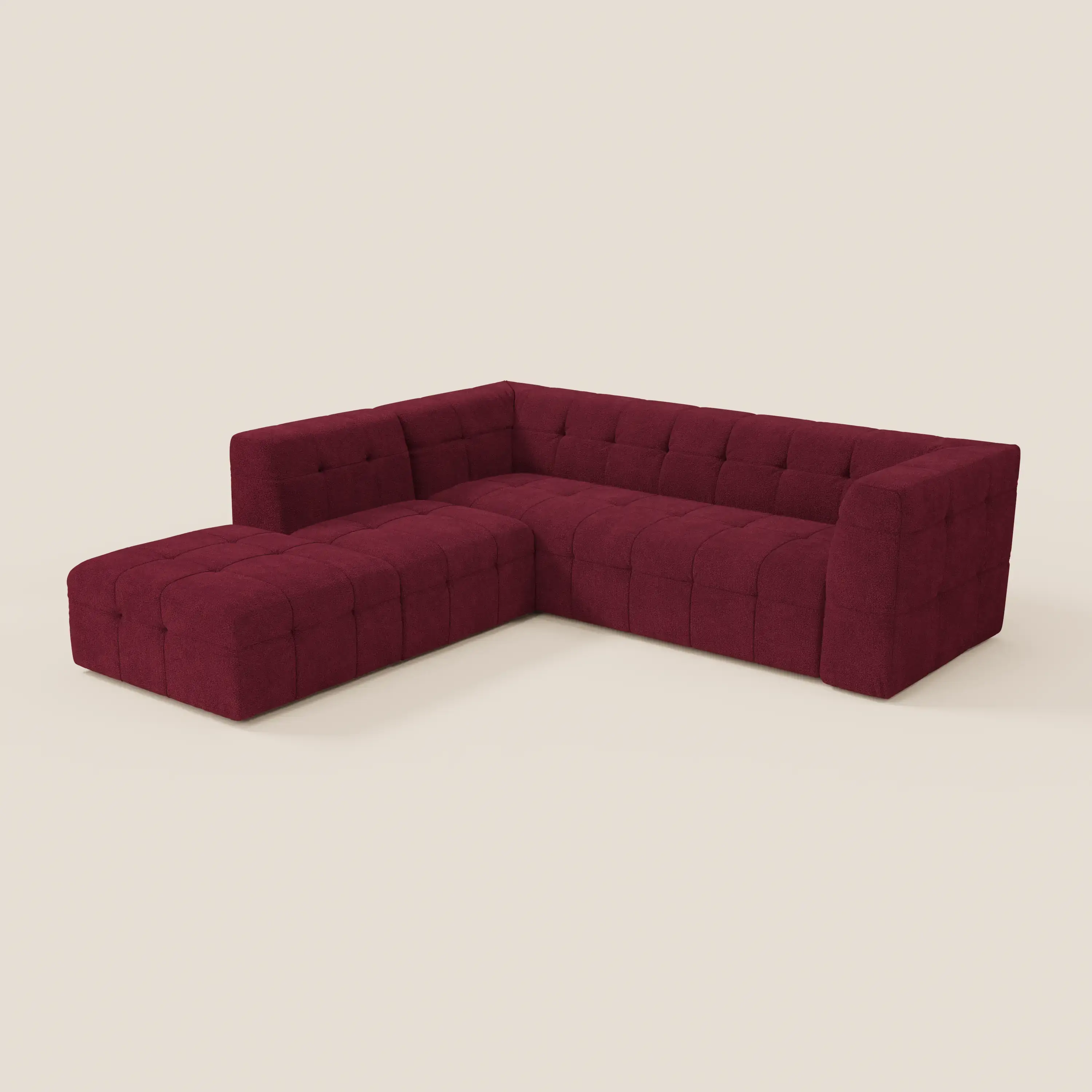 Mosaic canapé d'angle modulable en bouclé : capitonné et design en tissu détachable T21 - Image 107