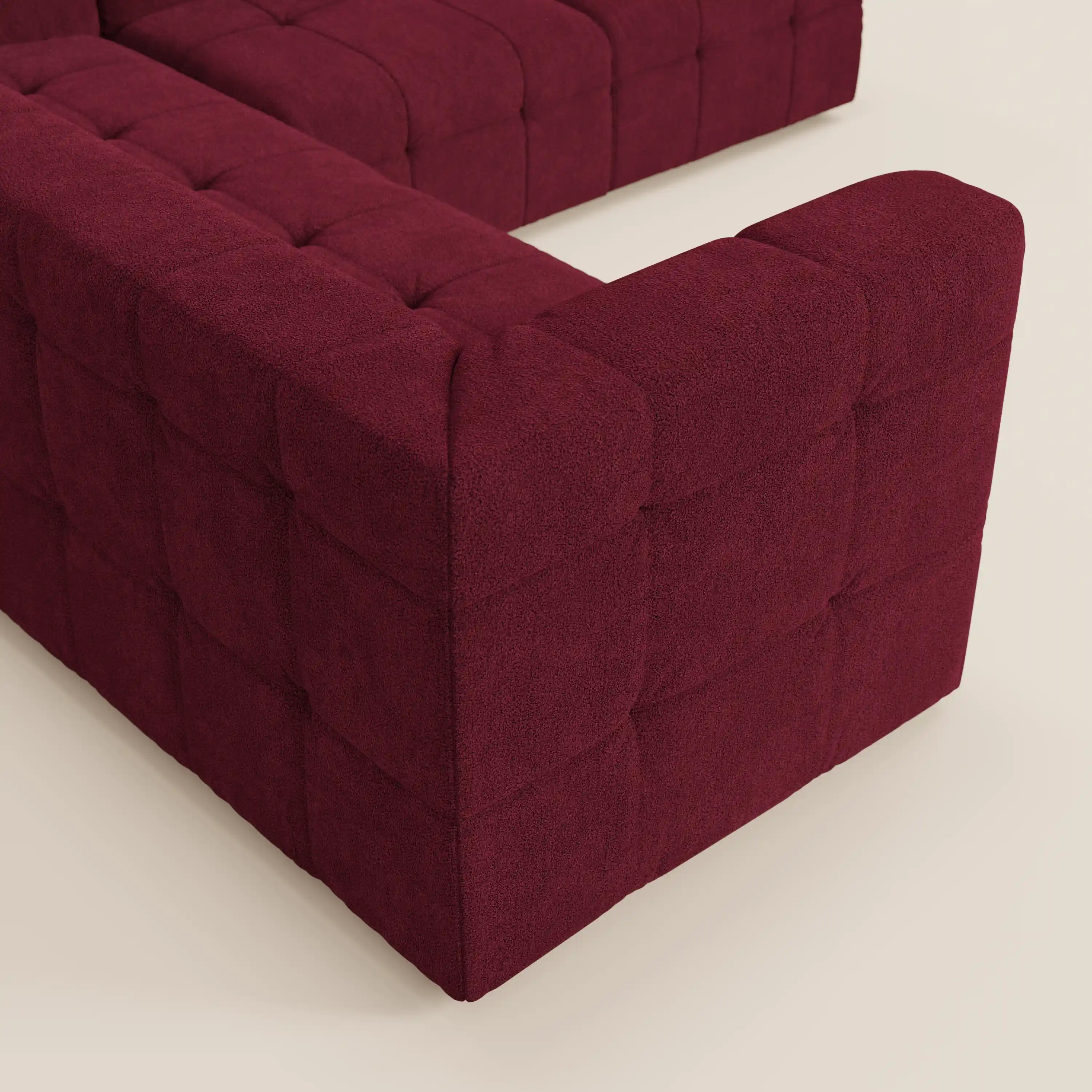 Mosaic canapé d'angle modulable en bouclé : capitonné et design en tissu détachable T21 - Image 109