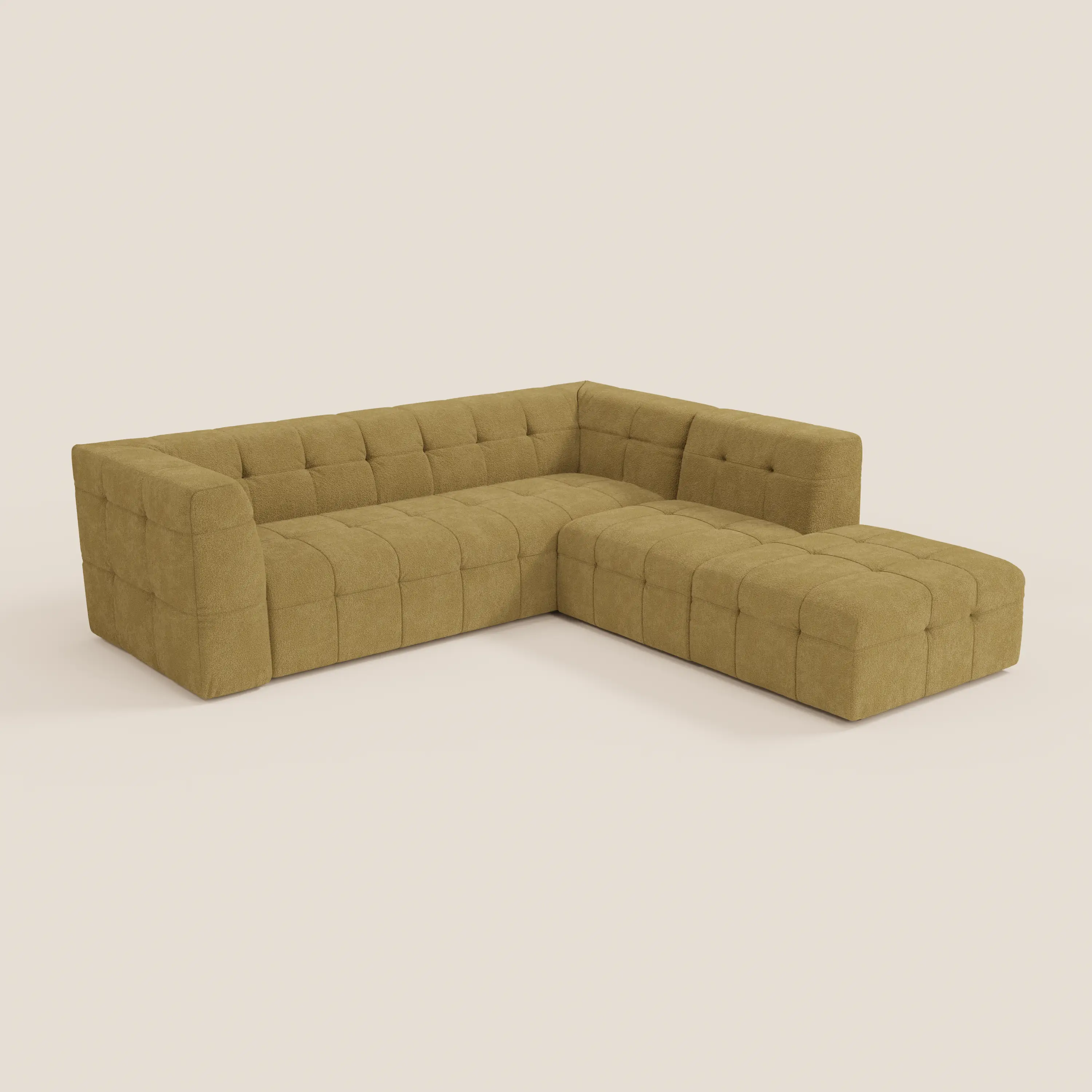 Mosaic canapé d'angle modulable en bouclé : capitonné et design en tissu détachable T21 - Image 115