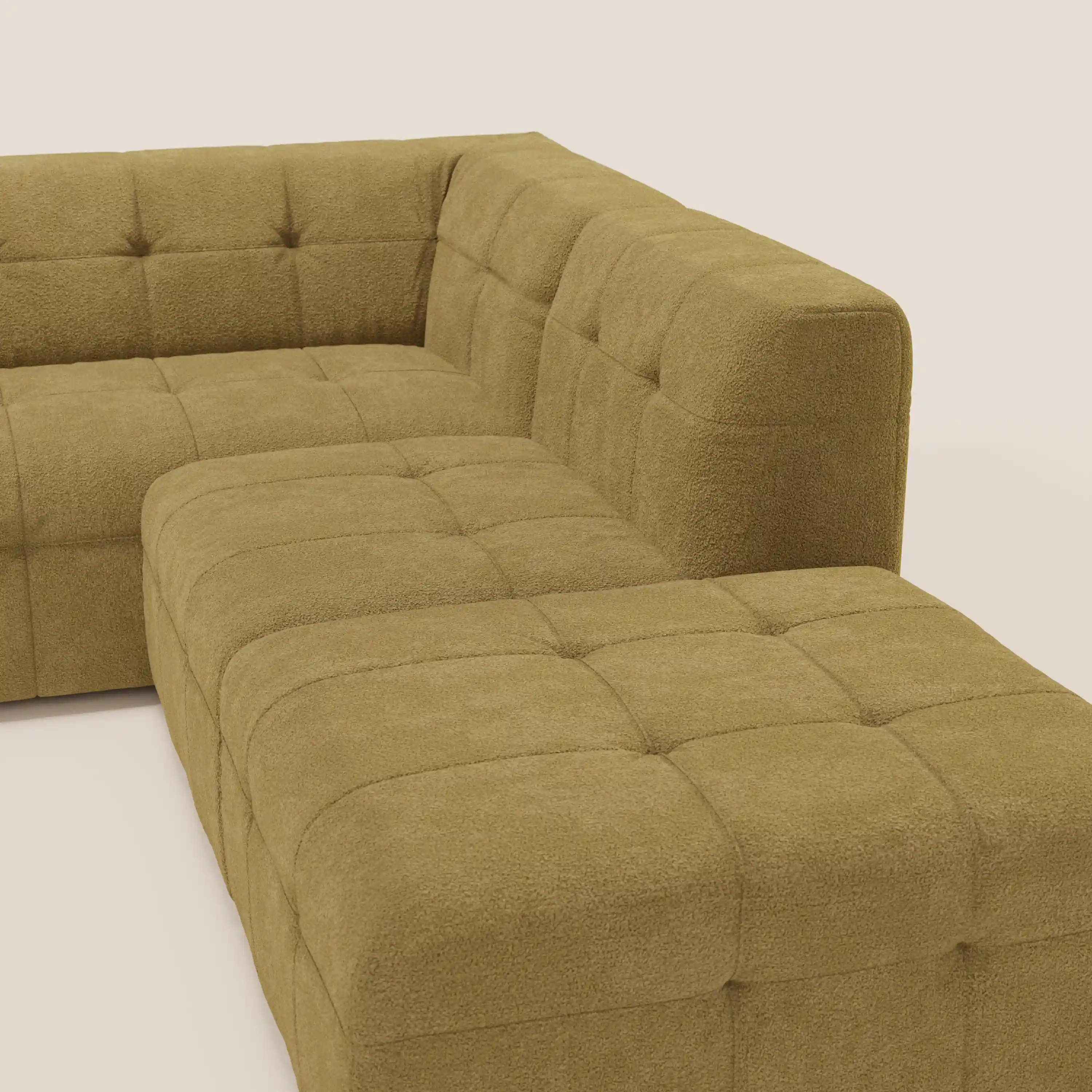 Mosaic canapé d'angle modulable en bouclé : capitonné et design en tissu détachable T21 - Image 117