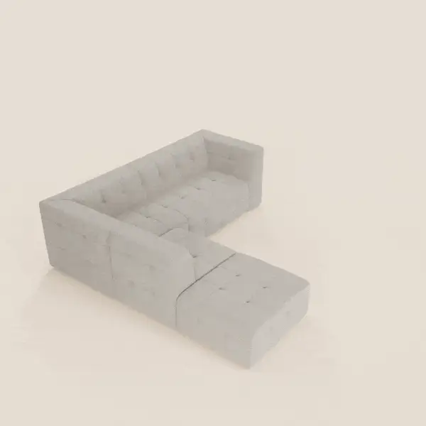 Mosaic canapé d'angle modulable en bouclé : capitonné et design en tissu détachable T21 - Image 12