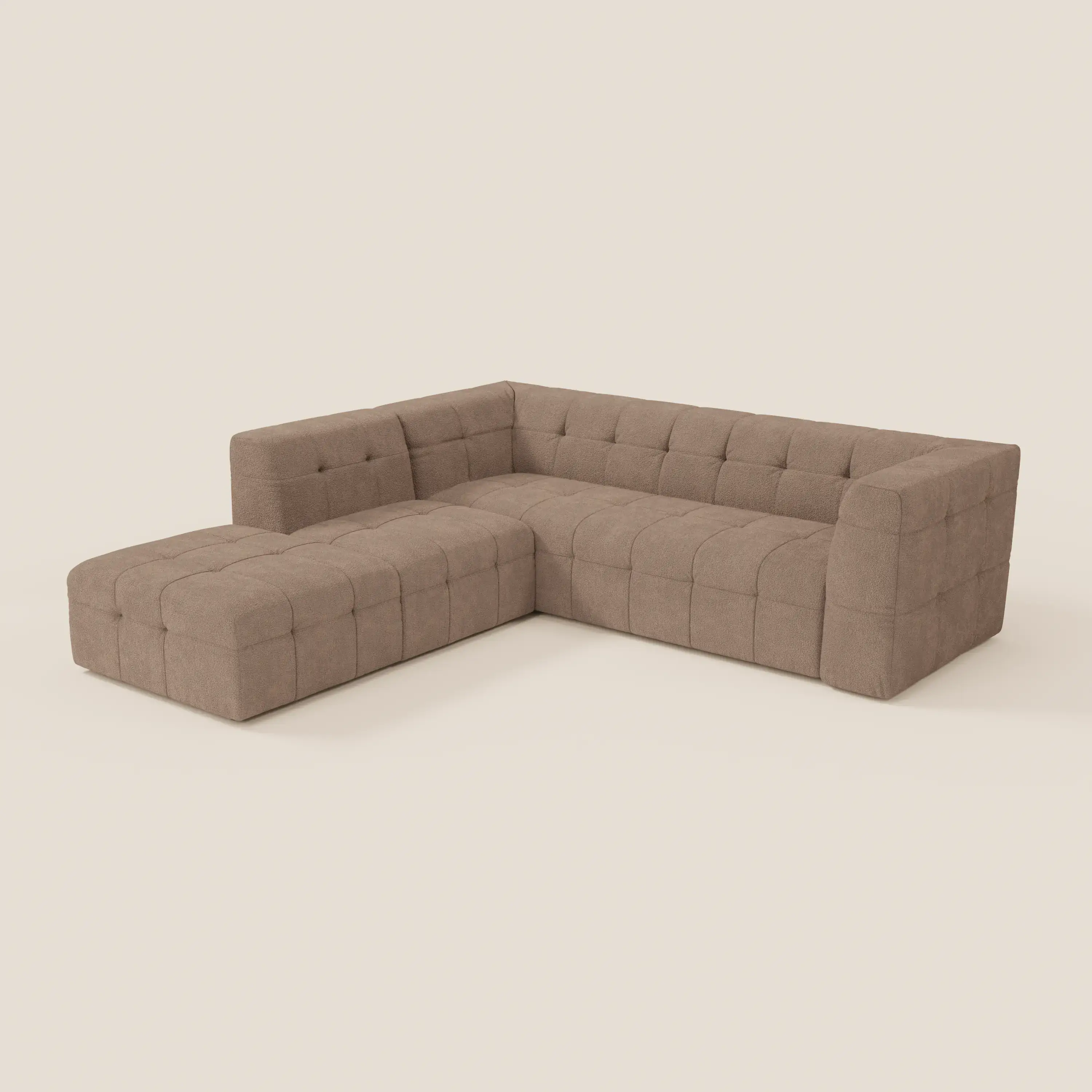Mosaic canapé d'angle modulable en bouclé : capitonné et design en tissu détachable T21 - Image 129