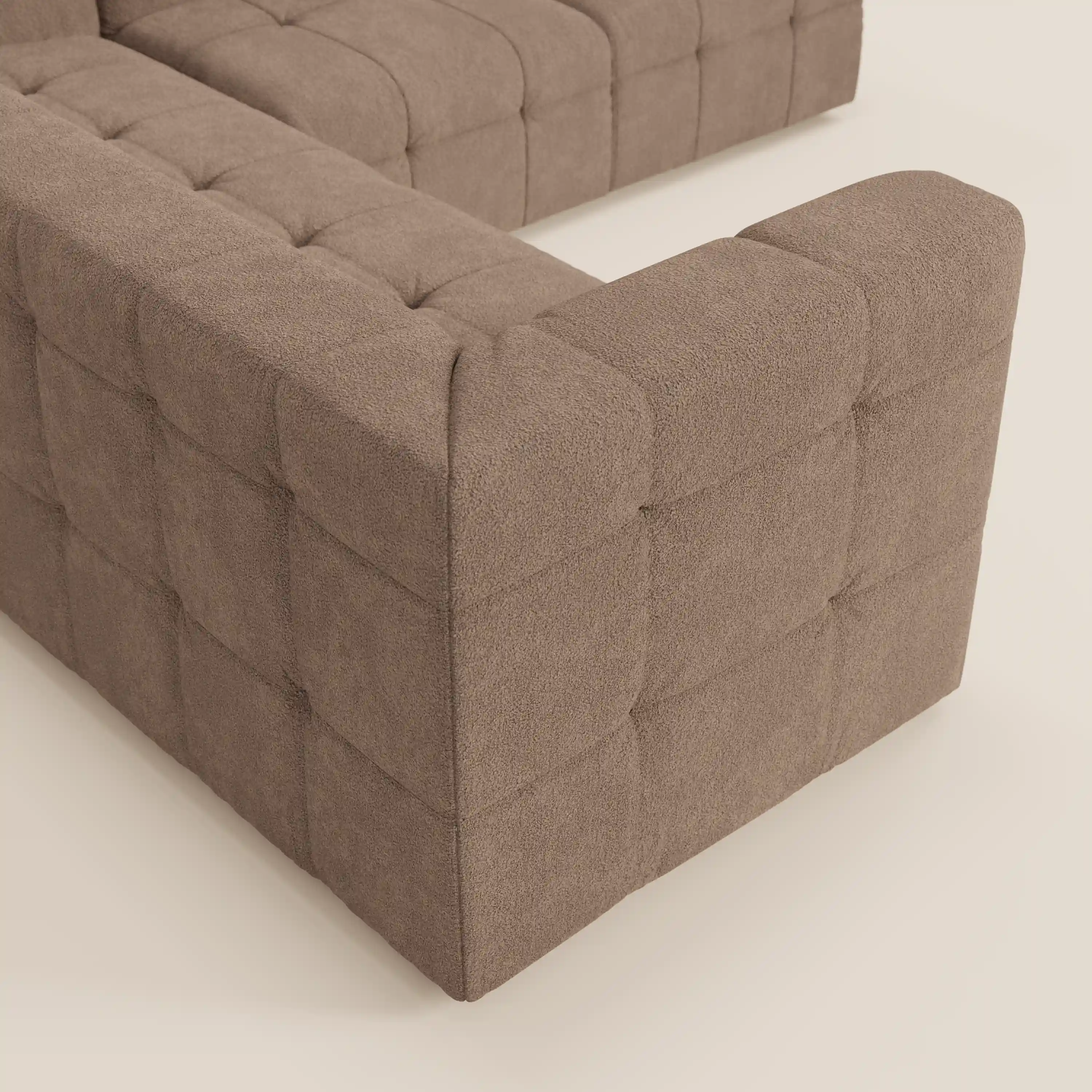 Mosaic canapé d'angle modulable en bouclé : capitonné et design en tissu détachable T21 - Image 131