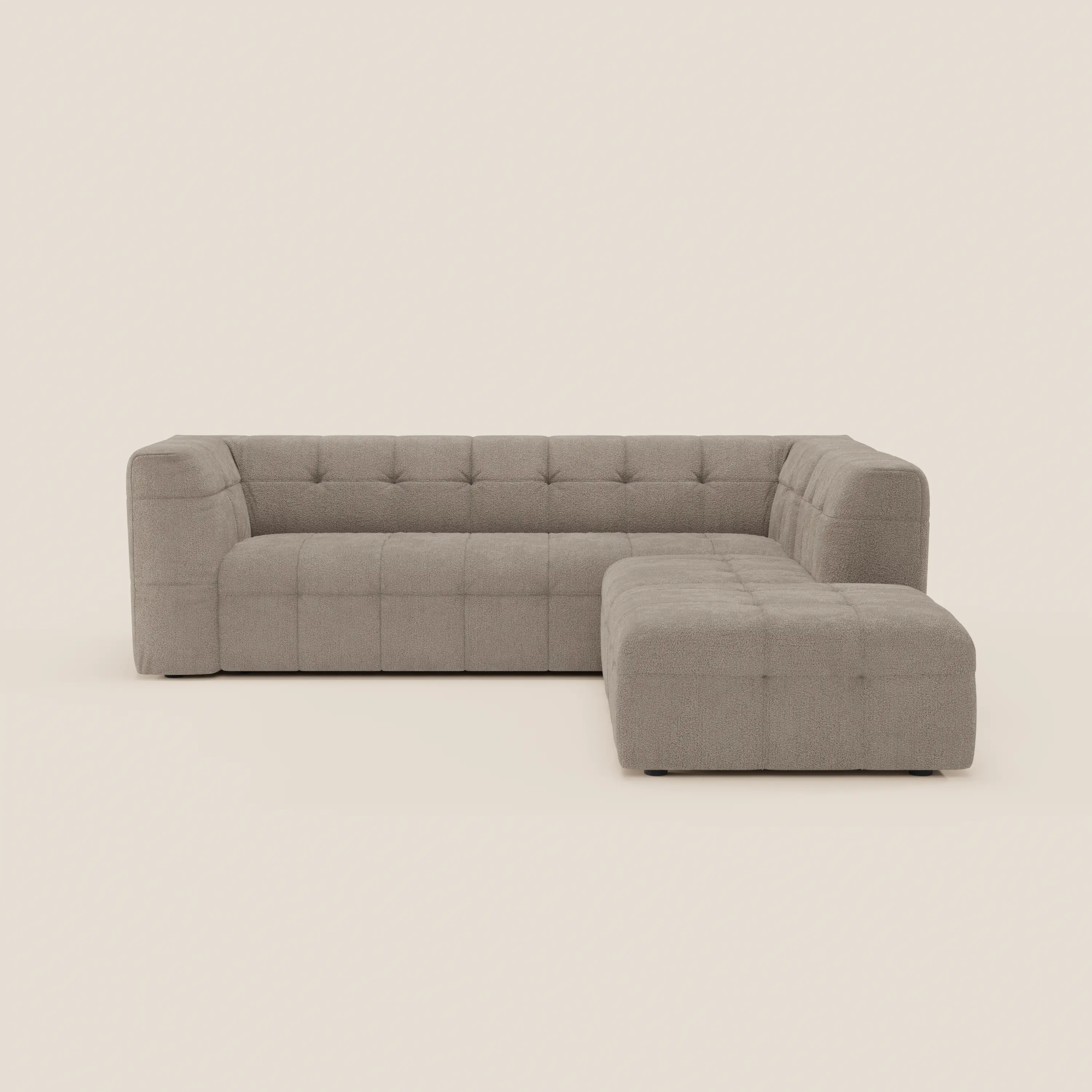 Mosaic canapé d'angle modulable en bouclé : capitonné et design en tissu détachable T21 - Image 136